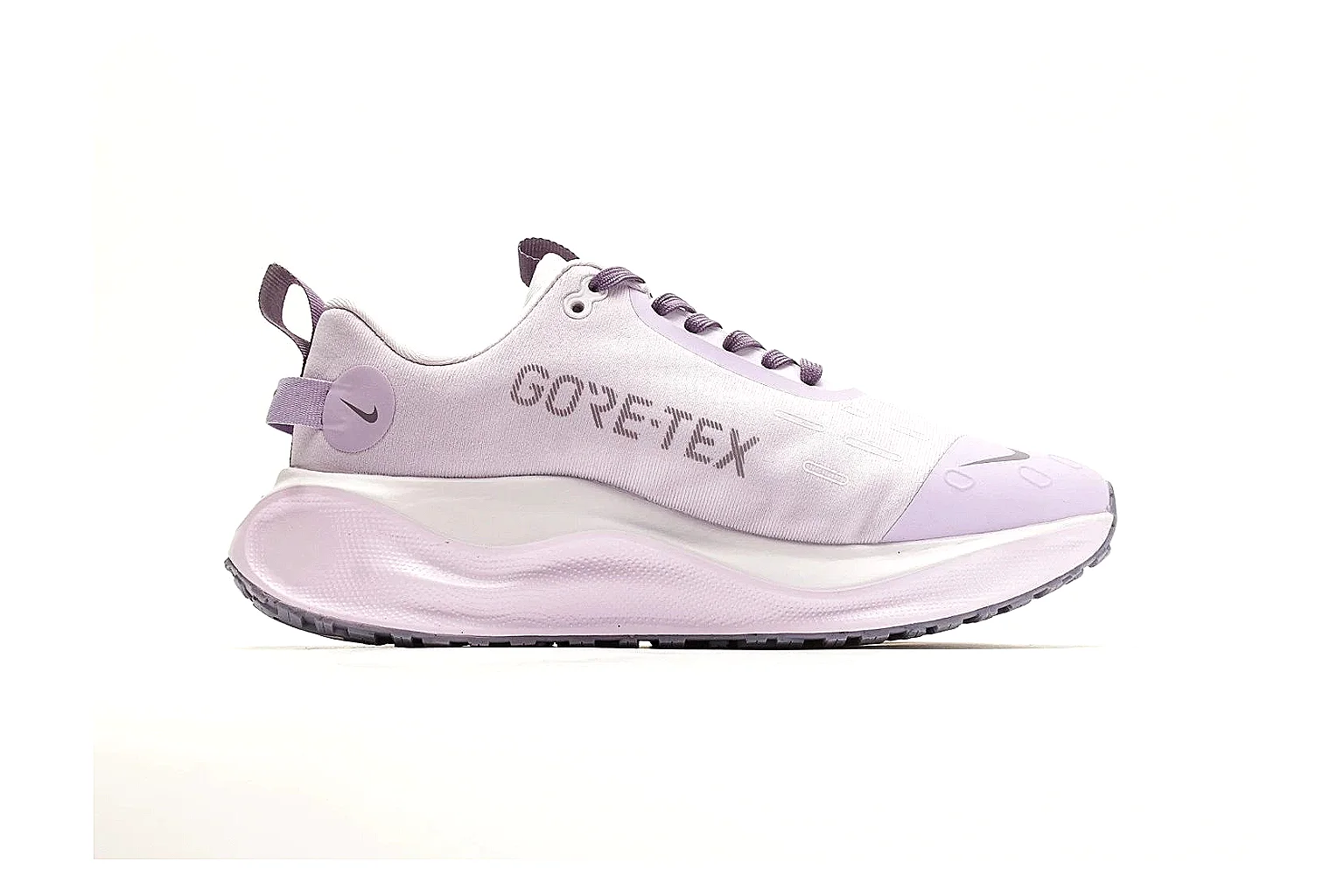 Nike ReactX GORE-TEX Lilac Sneakers spreadsheet record photo showing lilac textile upper, small Swoosh, heel pull tabs, cushioned ReactX-style sole, and weather-ready low profile thumbnail 6