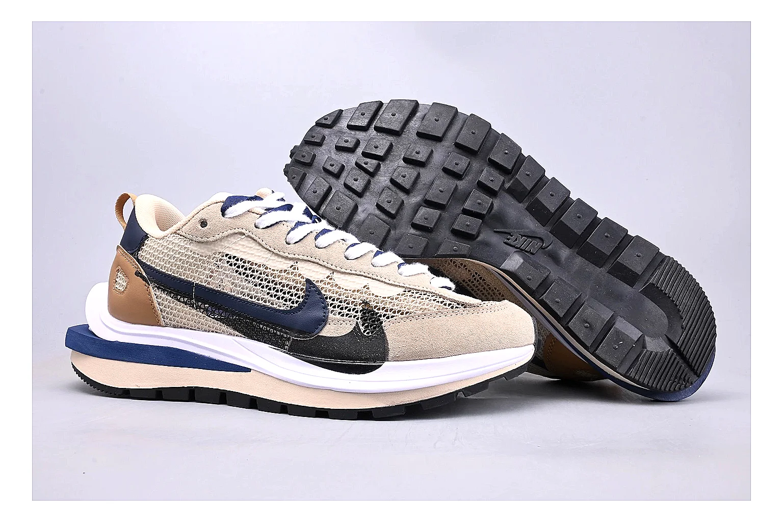Nike Retro Runner Beige Blue spreadsheet record photo showing beige suede-mesh runner upper, blue accent panels, low retro profile, and cushioned running sole thumbnail 3