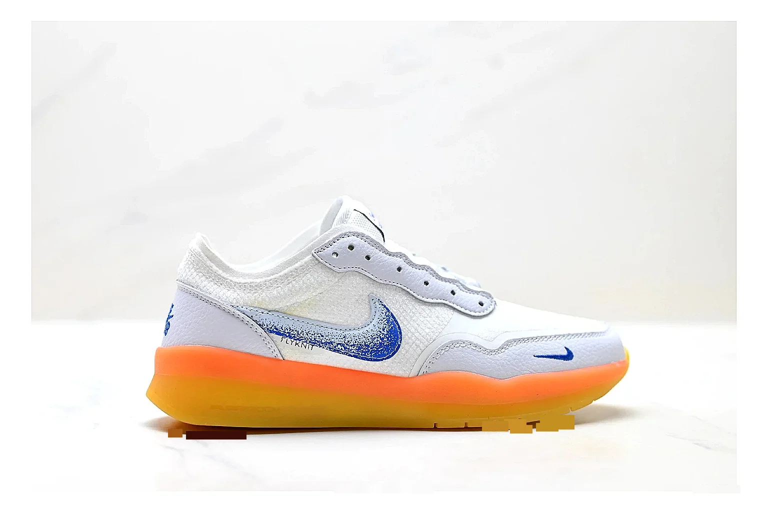 Nike SB PS8 White Blue Sneakers spreadsheet record image with white blue skate sneakers with leather texture, side-profile shape, upper panel lines, and outsole detail