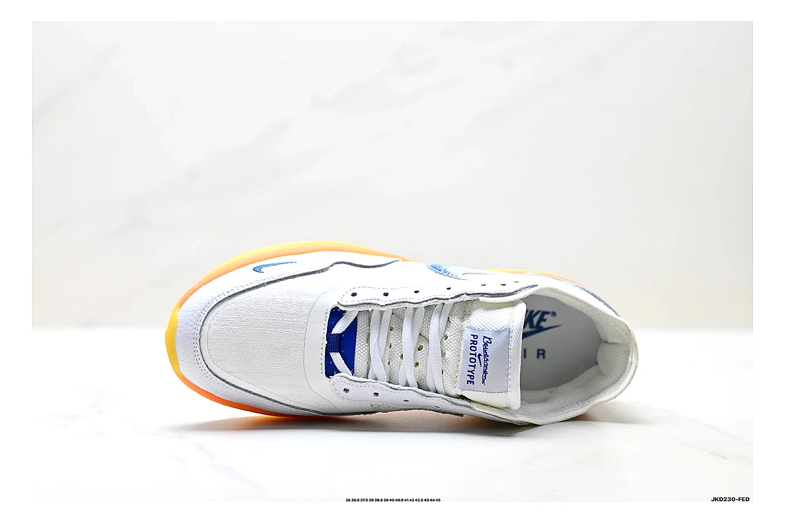 Nike SB PS8 White Blue Sneakers spreadsheet record image with white blue skate sneakers with leather texture, side-profile shape, upper panel lines, and outsole detail thumbnail 2