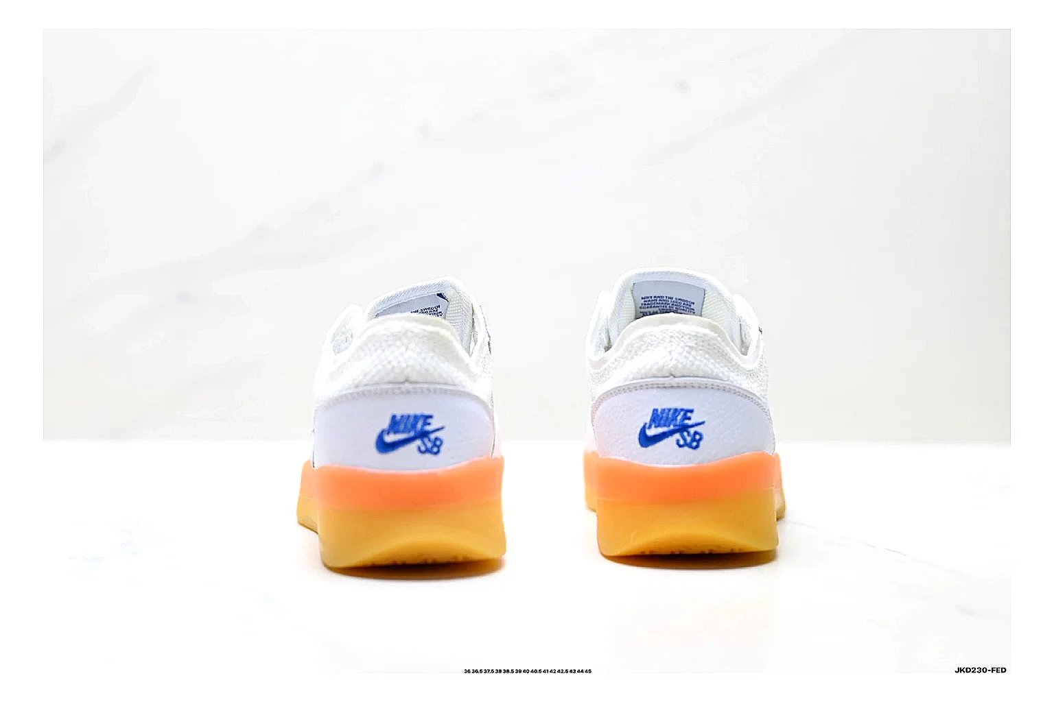 Nike SB PS8 White Blue Sneakers spreadsheet record image with white blue skate sneakers with leather texture, side-profile shape, upper panel lines, and outsole detail thumbnail 3