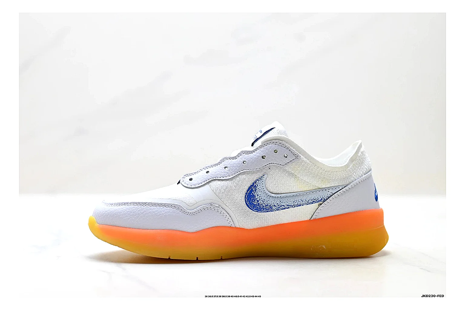 Nike SB PS8 White Blue Sneakers spreadsheet record image with white blue skate sneakers with leather texture, side-profile shape, upper panel lines, and outsole detail thumbnail 6