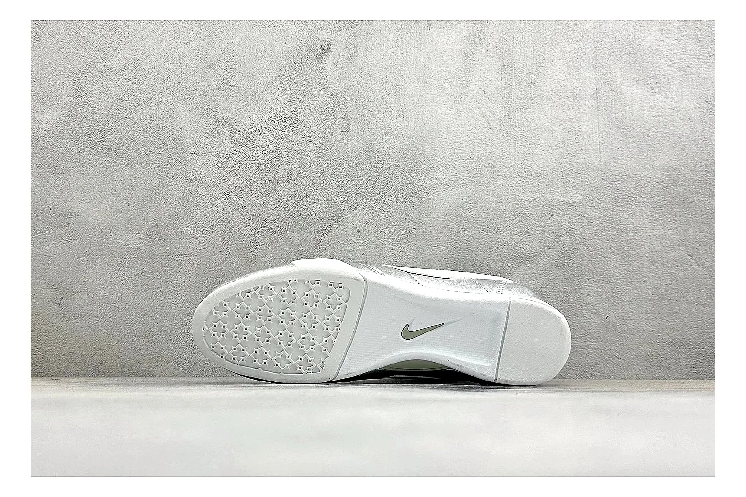 Nike Sprint Sister Silver spreadsheet record photo showing silver retro-runner upper, slim low-top shape, layered side panels, and a light everyday sole