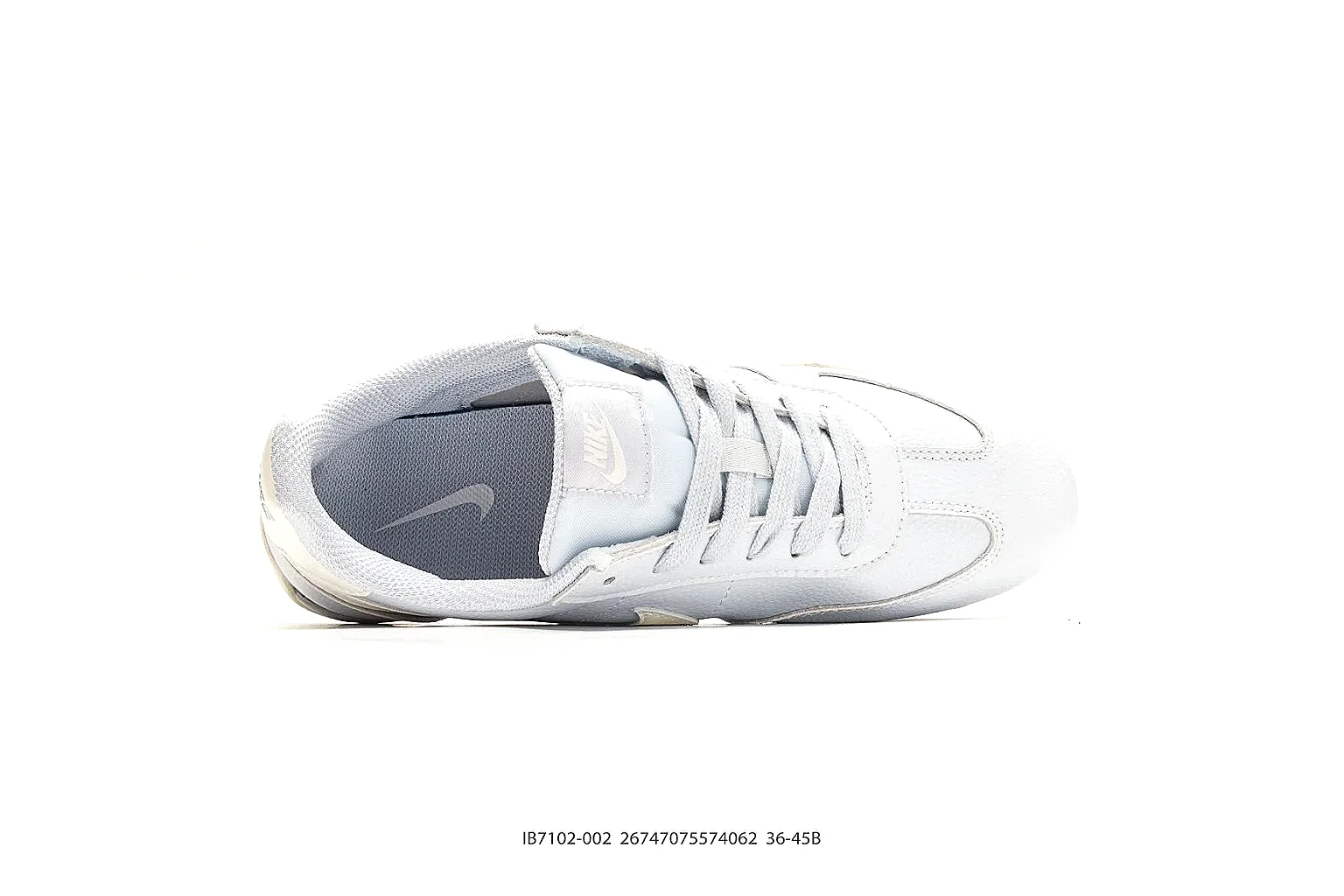 Nike Sprint White Cream Sneakers spreadsheet record image with white cream low-top sneakers with leather texture, side-profile shape, upper panel lines, and outsole detail thumbnail 2