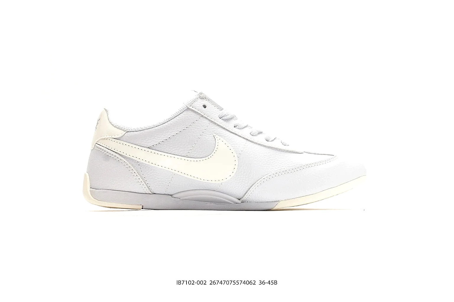 Nike Sprint White Cream Sneakers spreadsheet record image with white cream low-top sneakers with leather texture, side-profile shape, upper panel lines, and outsole detail thumbnail 6