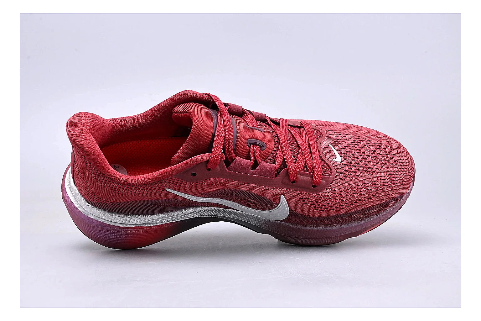 Nike Air Zoom Vomero Red Runner Sheetbase record image with red vomero runner with mixed upper and runner shape thumbnail 2