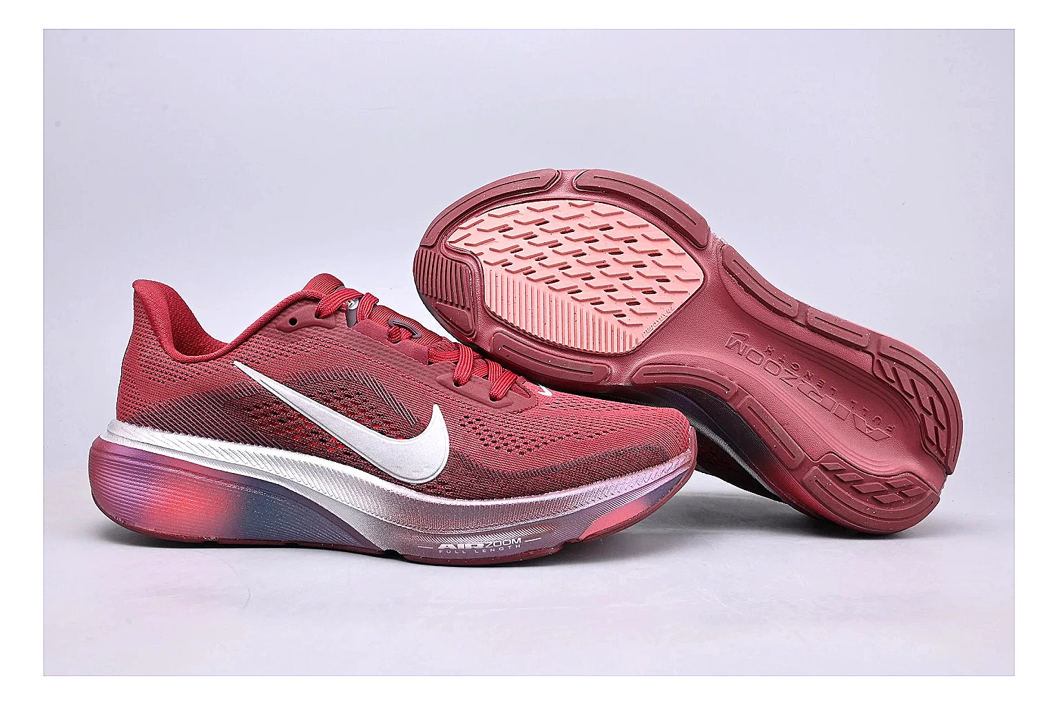 Nike Air Zoom Vomero Red Runner Sheetbase record image with red vomero runner with mixed upper and runner shape thumbnail 5