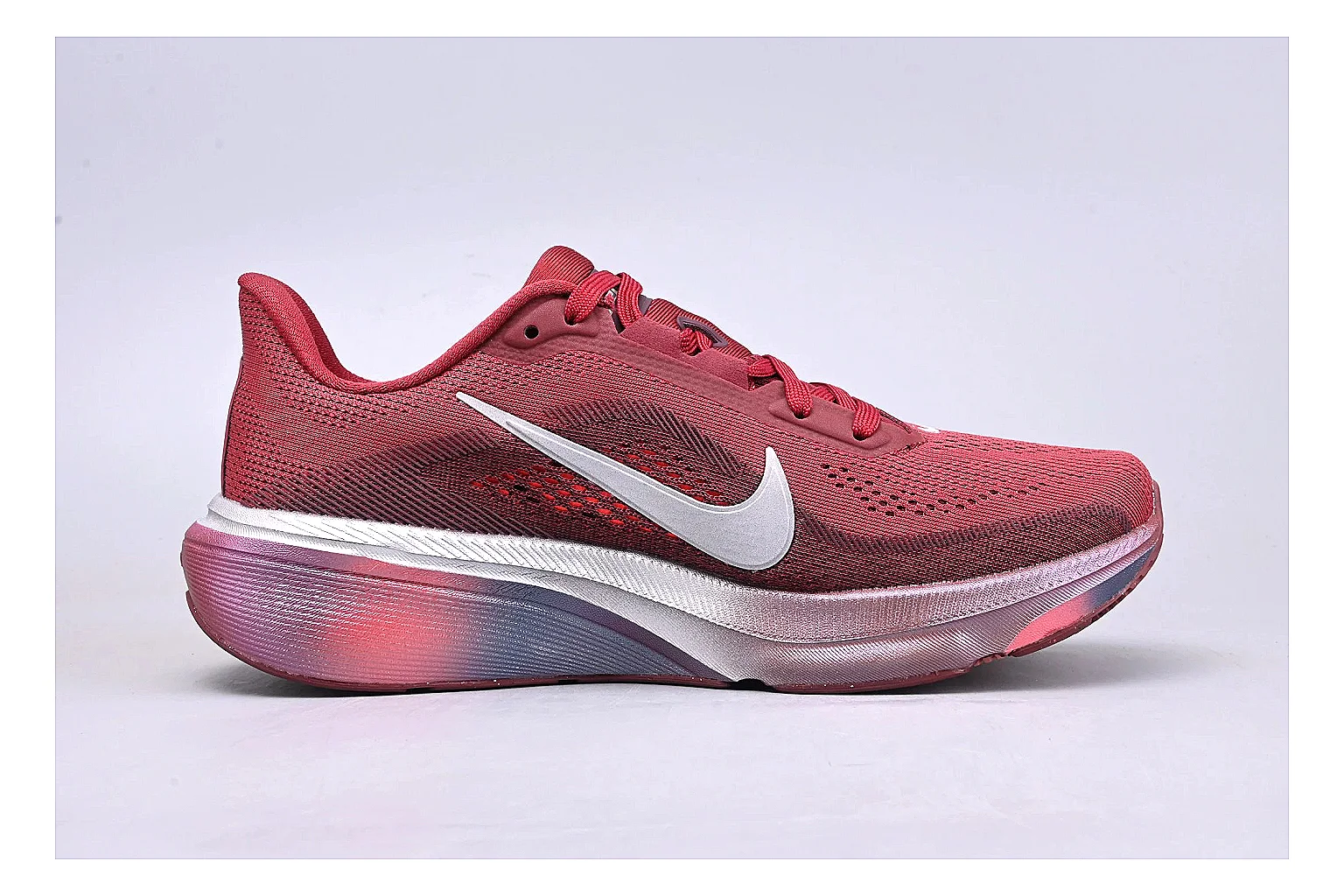 Nike Air Zoom Vomero Red Runner Sheetbase record image with red vomero runner with mixed upper and runner shape thumbnail 6