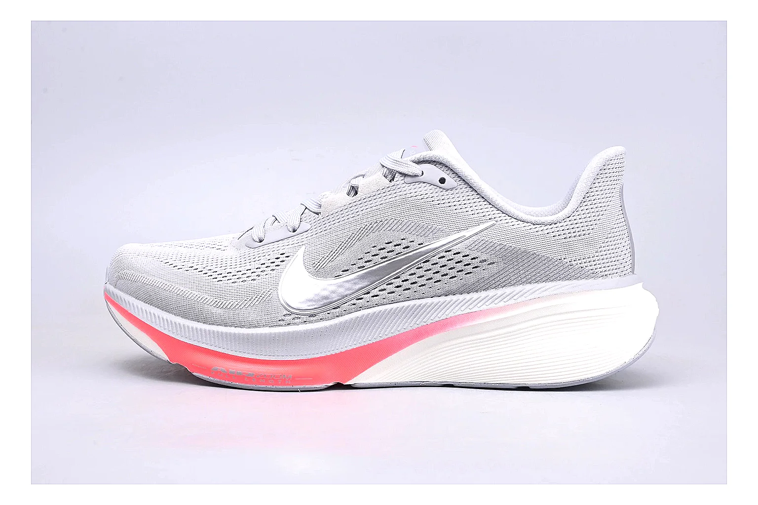 Nike Air Zoom Vomero White Pink Sheetbase record image with white pink vomero runner with mixed upper and runner shape