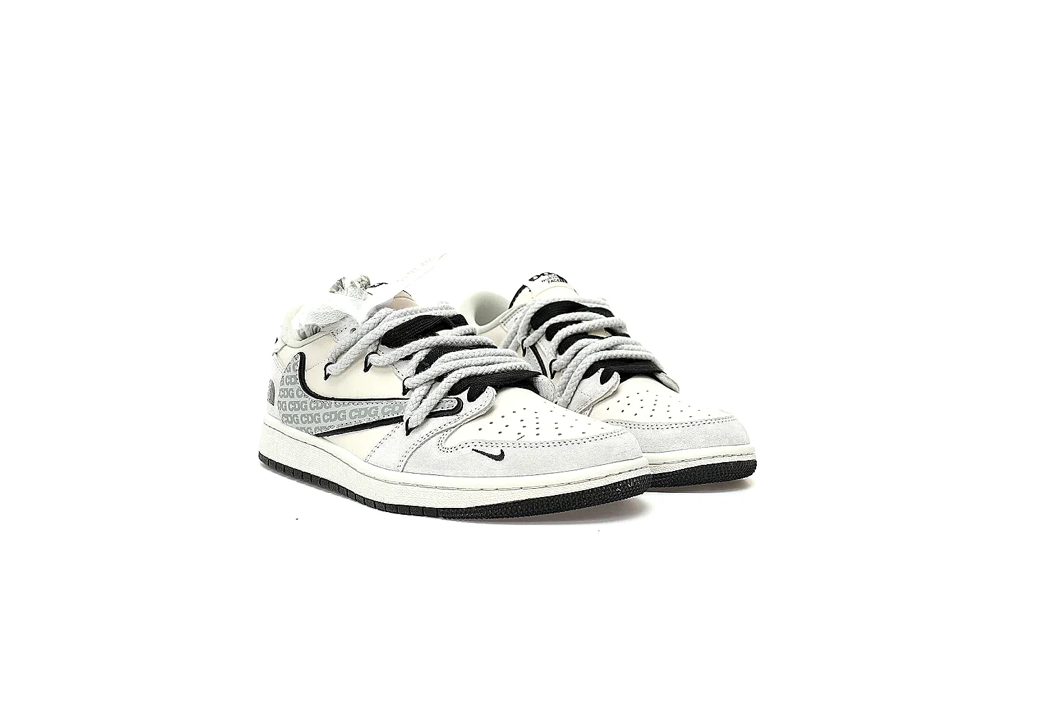 Kako Sheetbase record image for Nike White Black Low Court Sneaker thumbnail 5