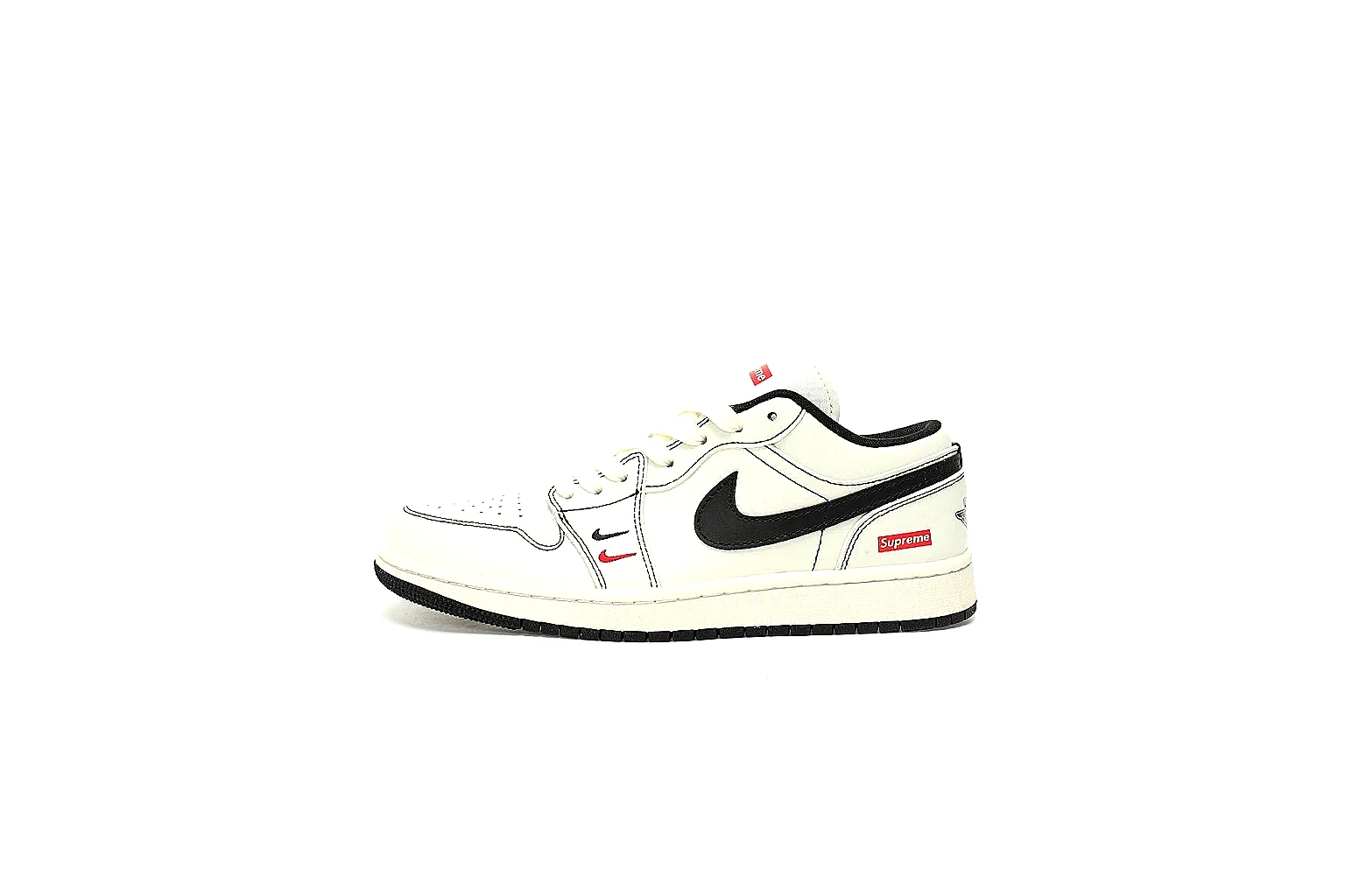 Kako Sheetbase record image for Nike White Black Low Court Sneaker