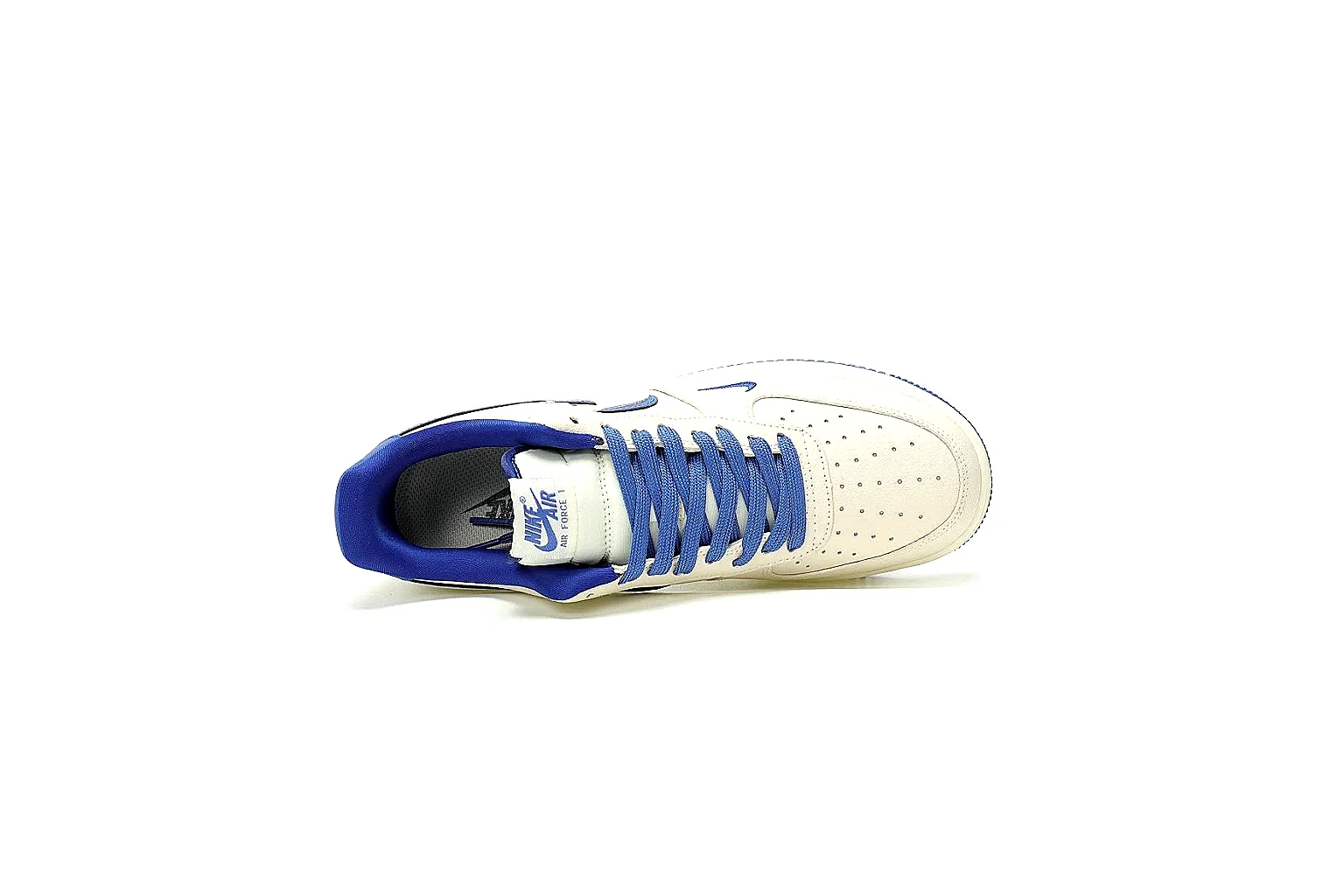 Kako Sheetbase record image for Nike White Blue Low Court Sneaker thumbnail 2