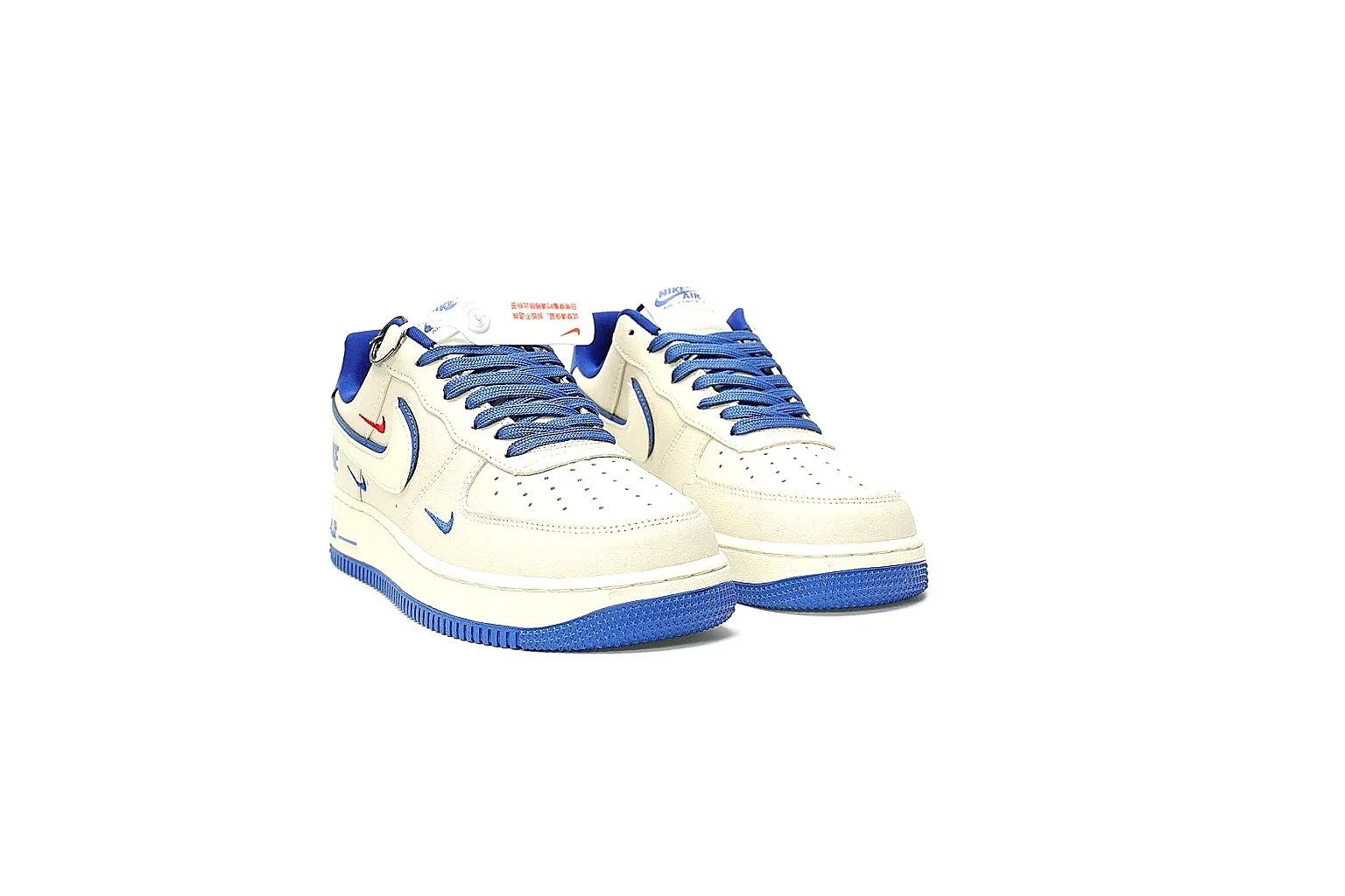 Kako Sheetbase record image for Nike White Blue Low Court Sneaker thumbnail 4