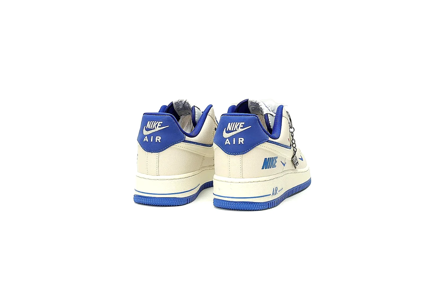 Kako Sheetbase record image for Nike White Blue Low Court Sneaker thumbnail 5