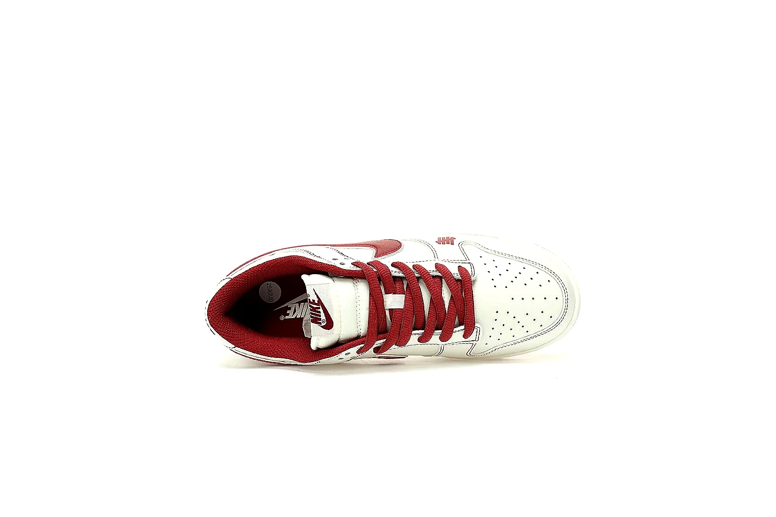 Kako Sheetbase record image for Nike White Burgundy Low Court Sneaker thumbnail 3