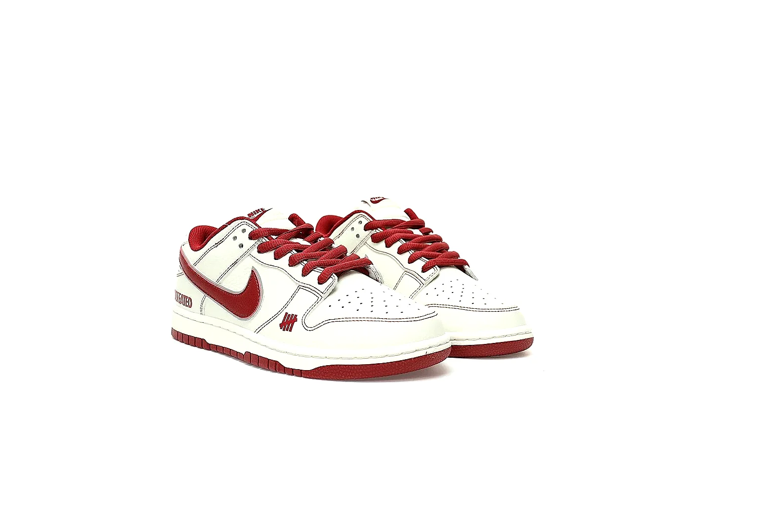 Kako Sheetbase record image for Nike White Burgundy Low Court Sneaker thumbnail 5