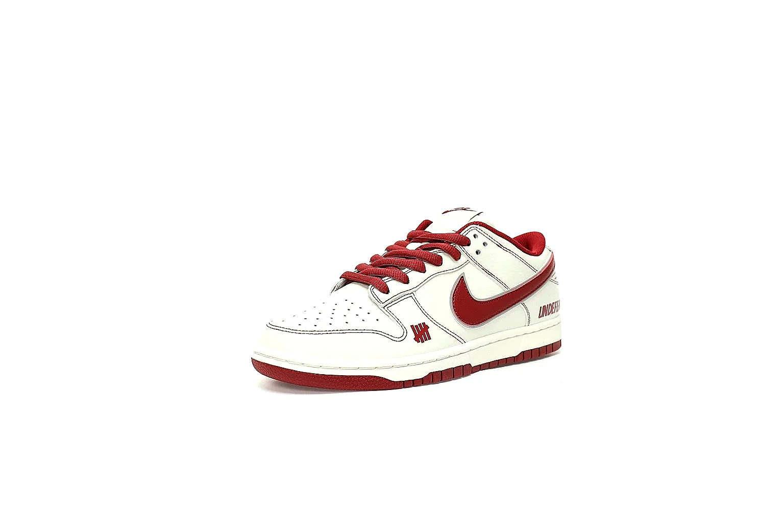 Kako Sheetbase record image for Nike White Burgundy Low Court Sneaker thumbnail 6