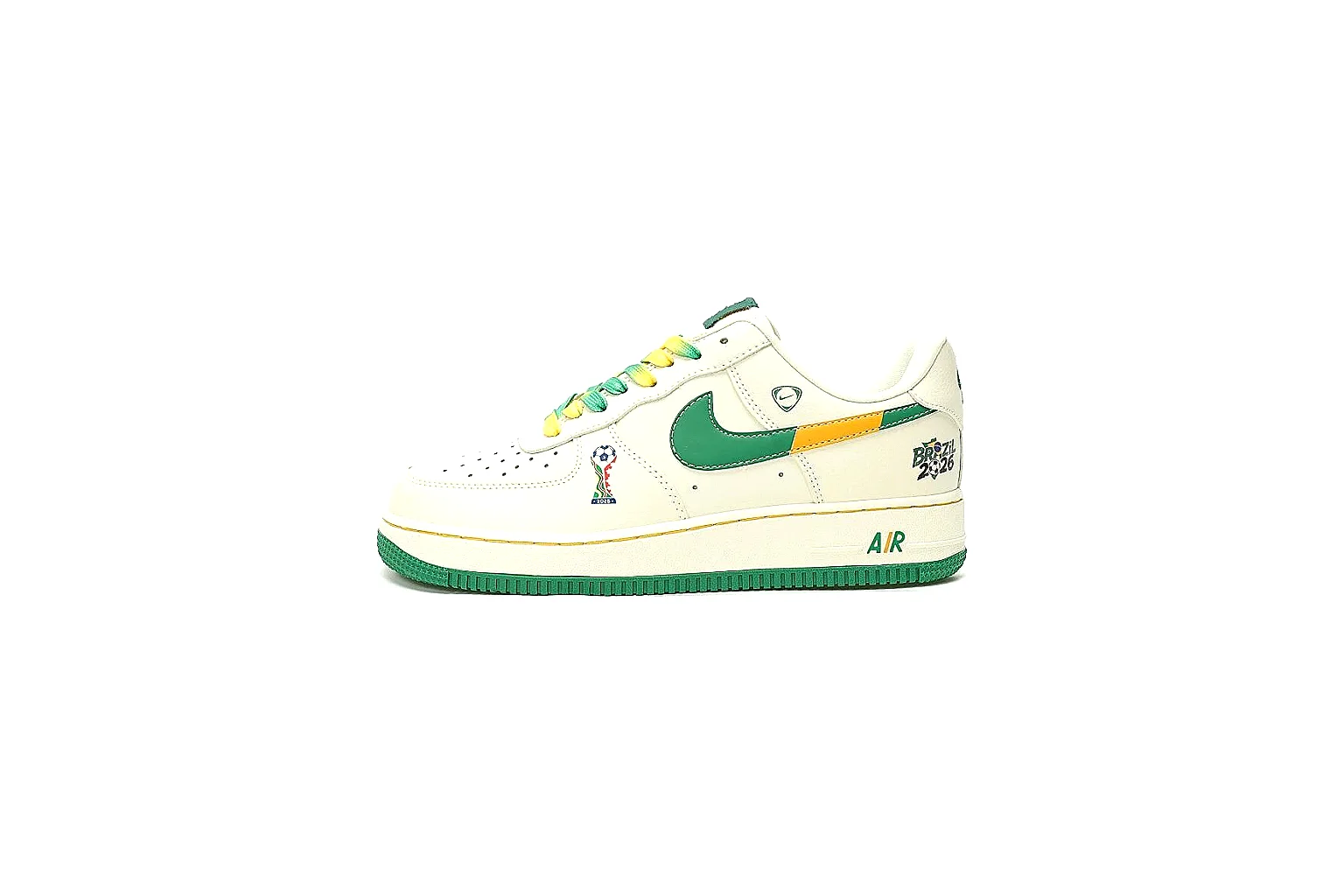 Kako Sheetbase record image for Nike White Green Yellow Low Court Sneaker