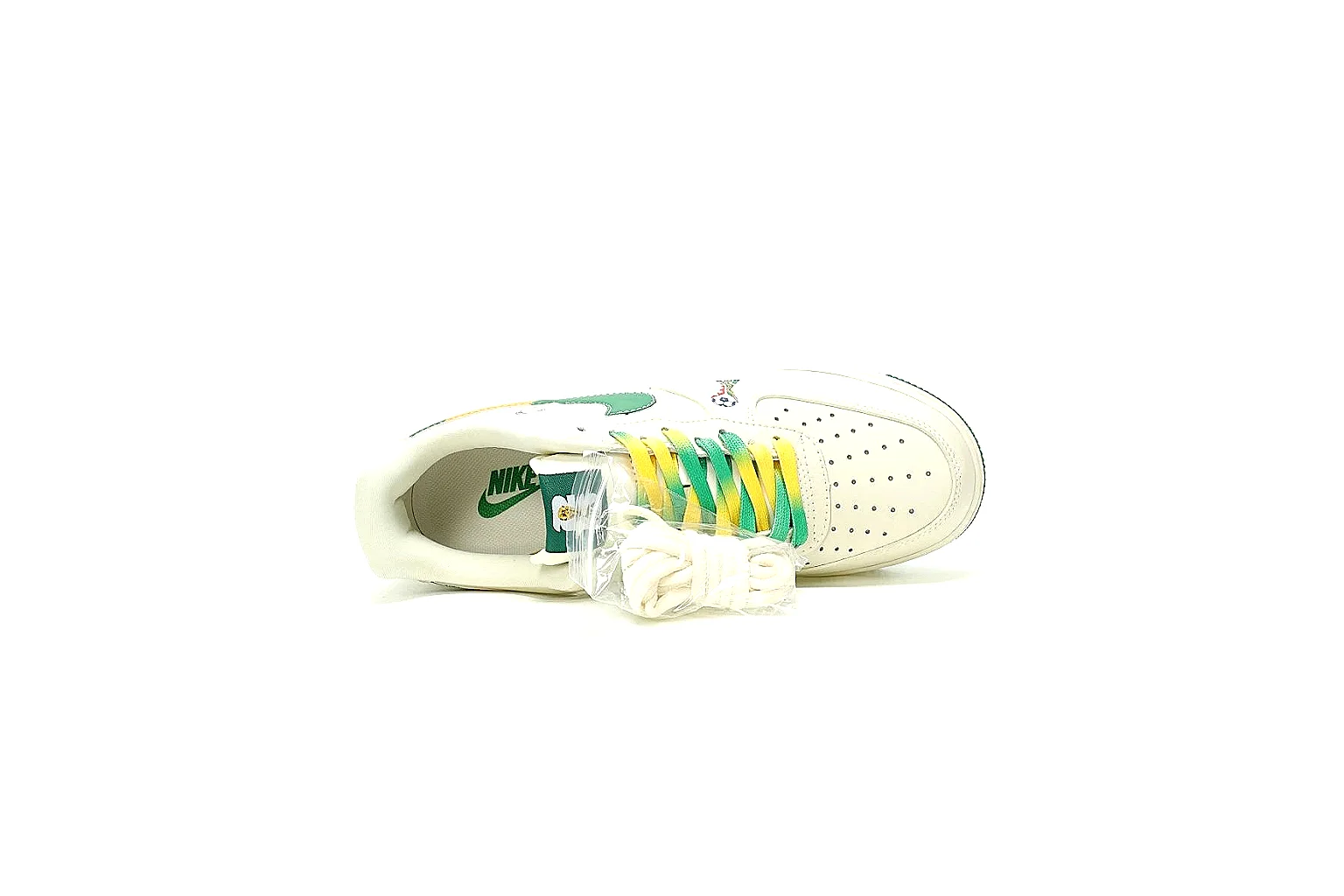 Kako Sheetbase record image for Nike White Green Yellow Low Court Sneaker thumbnail 2