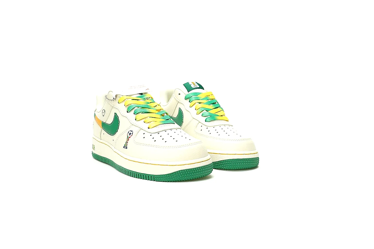 Kako Sheetbase record image for Nike White Green Yellow Low Court Sneaker thumbnail 4