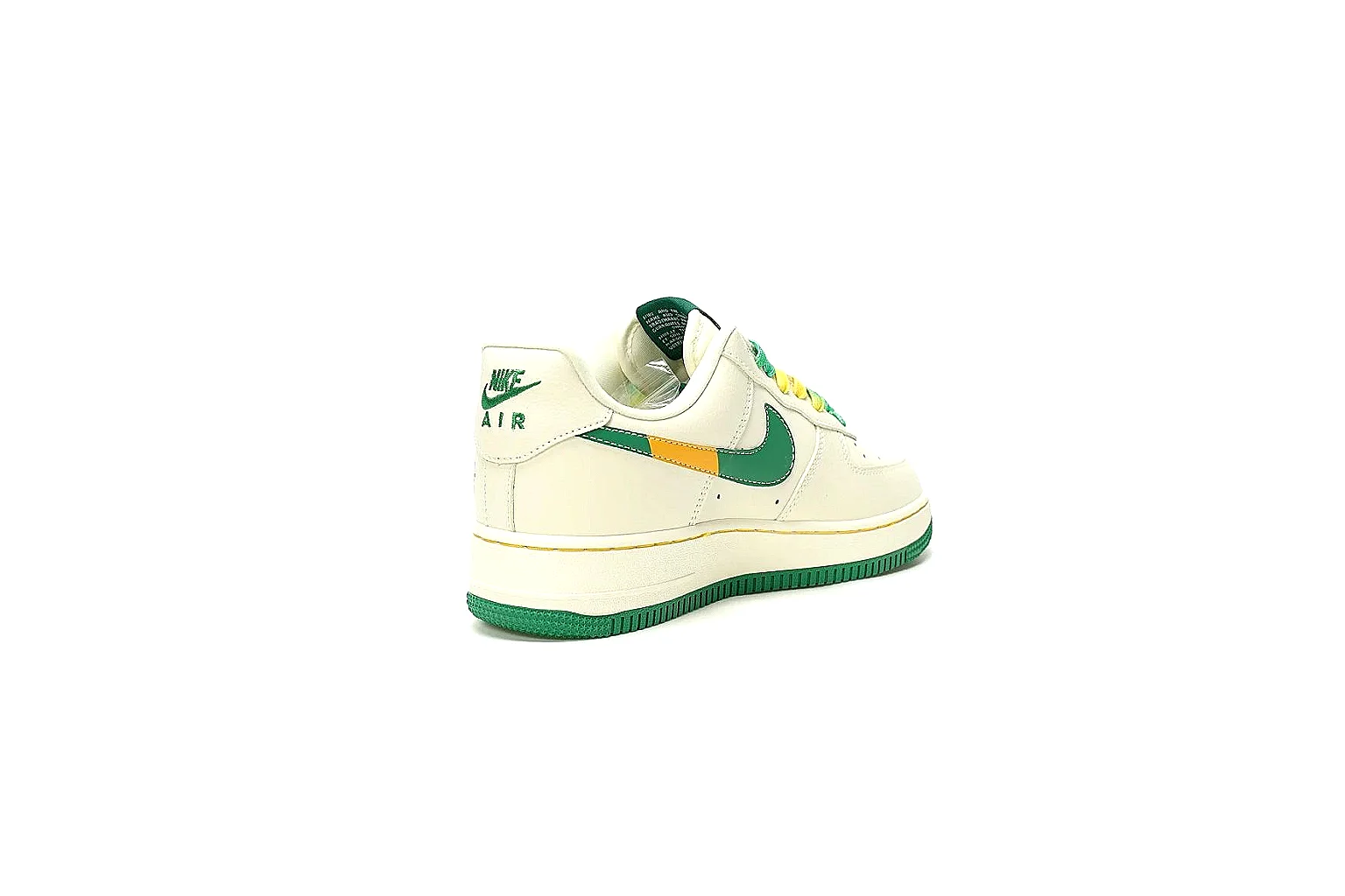 Kako Sheetbase record image for Nike White Green Yellow Low Court Sneaker thumbnail 6