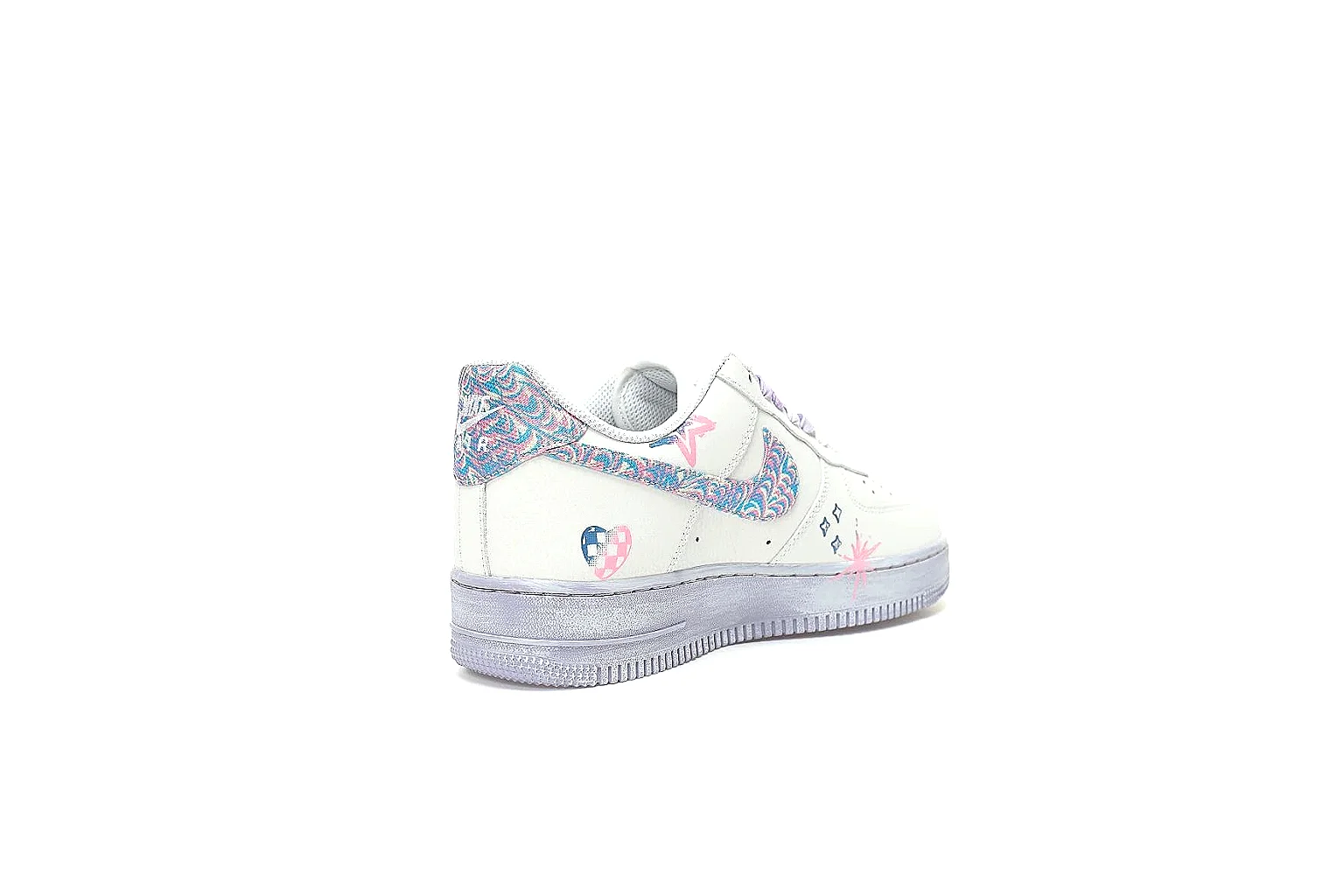 Kako Sheetbase record image for Nike White Lavender Low Court Sneaker thumbnail 2