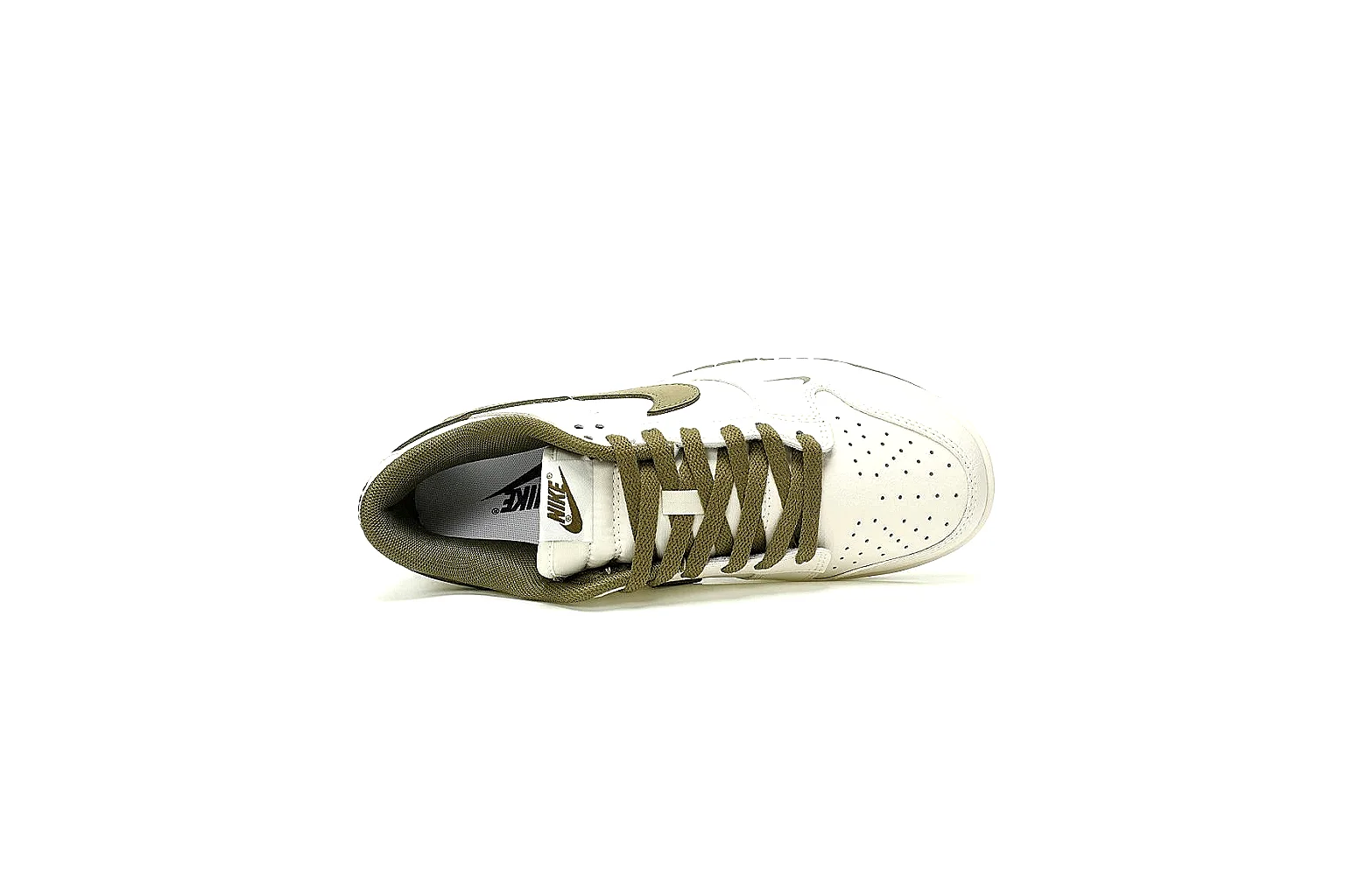 Kako Sheetbase record image for Nike White Olive Low Court Sneaker thumbnail 2