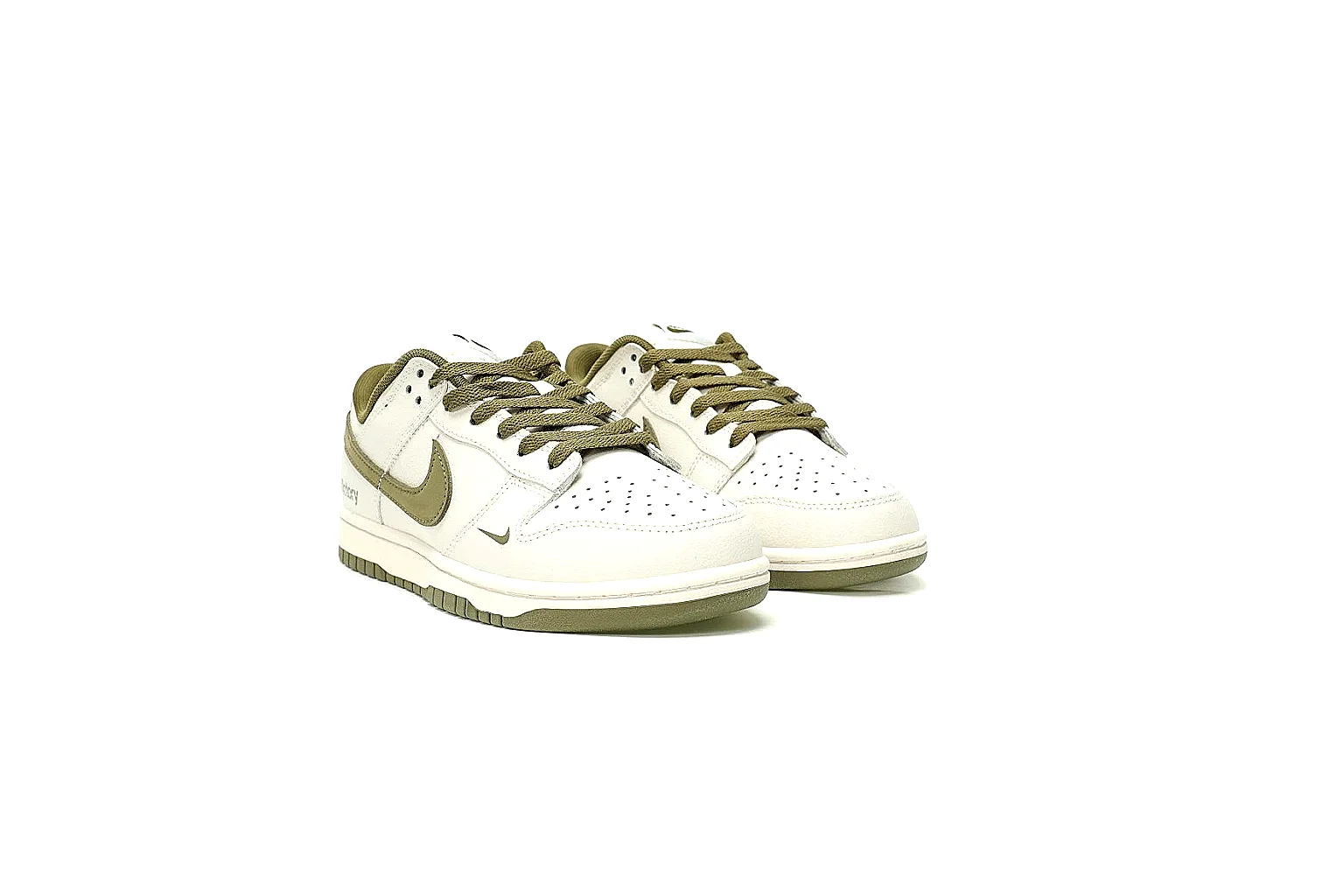 Kako Sheetbase record image for Nike White Olive Low Court Sneaker thumbnail 4