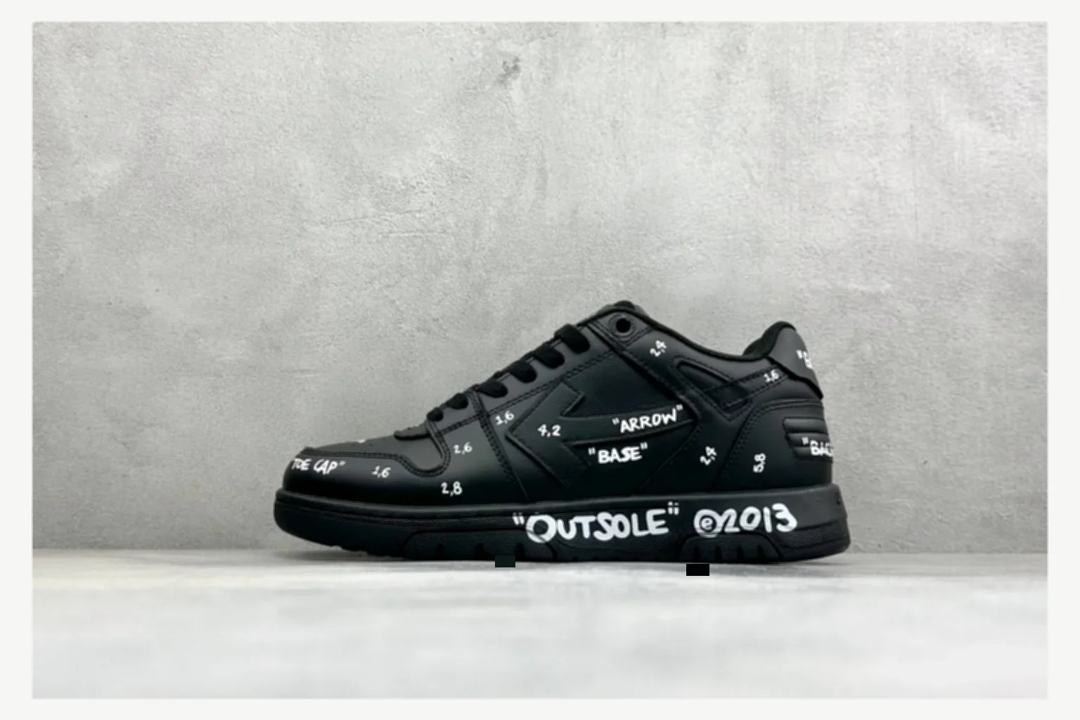 Off-White Black Text Low Top spreadsheet record image SKU 1182167422
