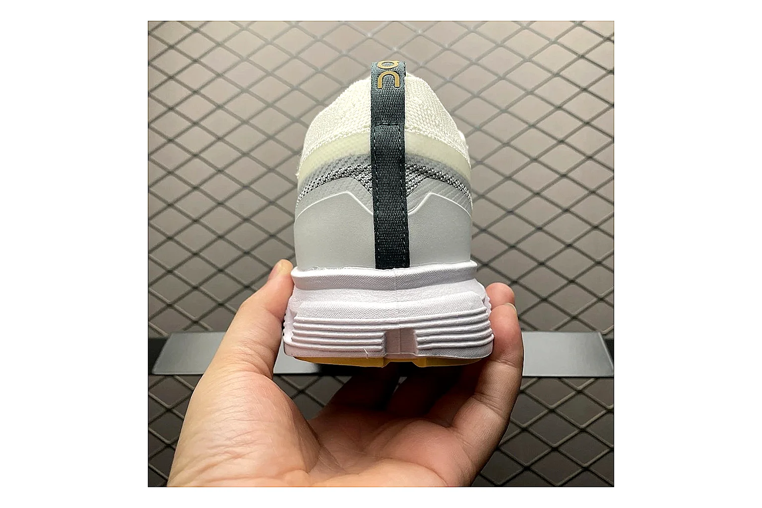 On Cloud 6 White Grey Sneaker Sheetbase record image with white grey cloud 6 runner with mixed upper and trainer shape thumbnail 6