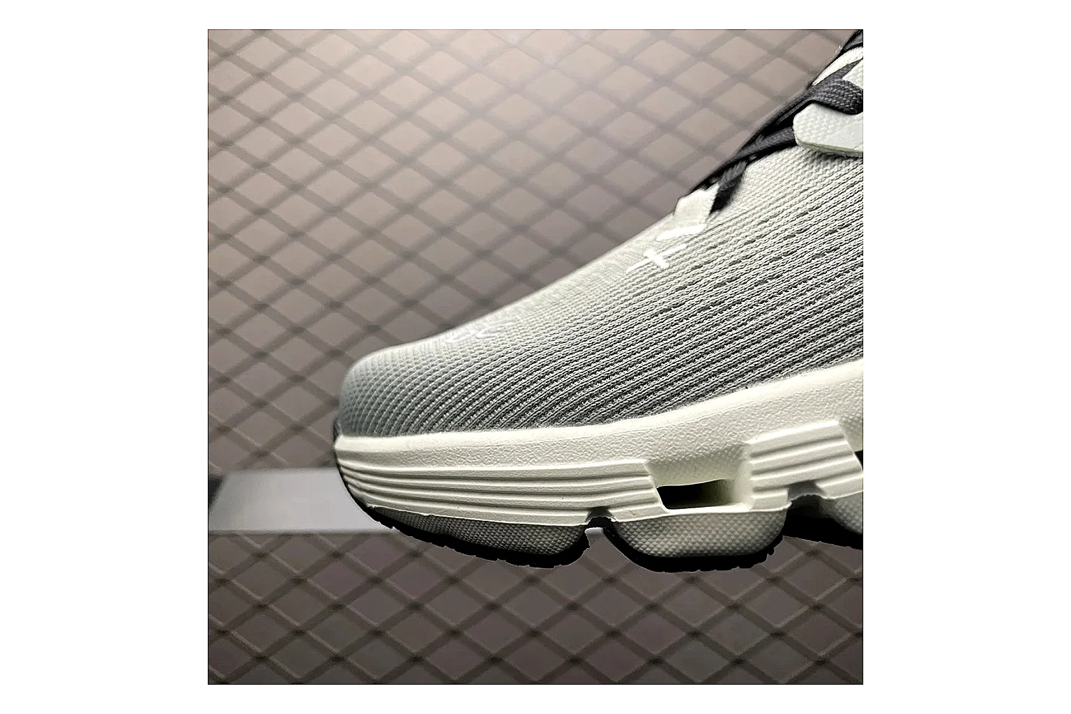 On Cloud X Grey Green Sneaker Sheetbase record image with grey green cloud x trainer with mixed upper and trainer shape thumbnail 5