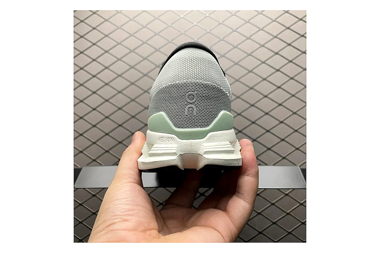 On Cloud X Grey Green Sneaker Sheetbase record image with grey green cloud x trainer with mixed upper and trainer shape thumbnail 6