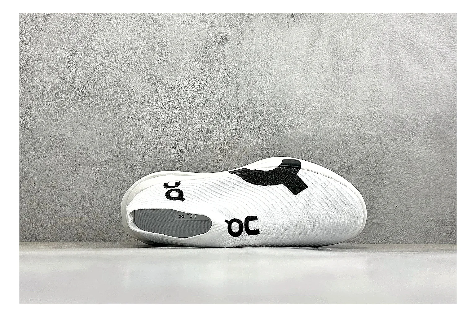 On Cloudboom White Black spreadsheet record photo showing white performance mesh, black contrast details, slim racing profile, and segmented CloudTec sole thumbnail 2