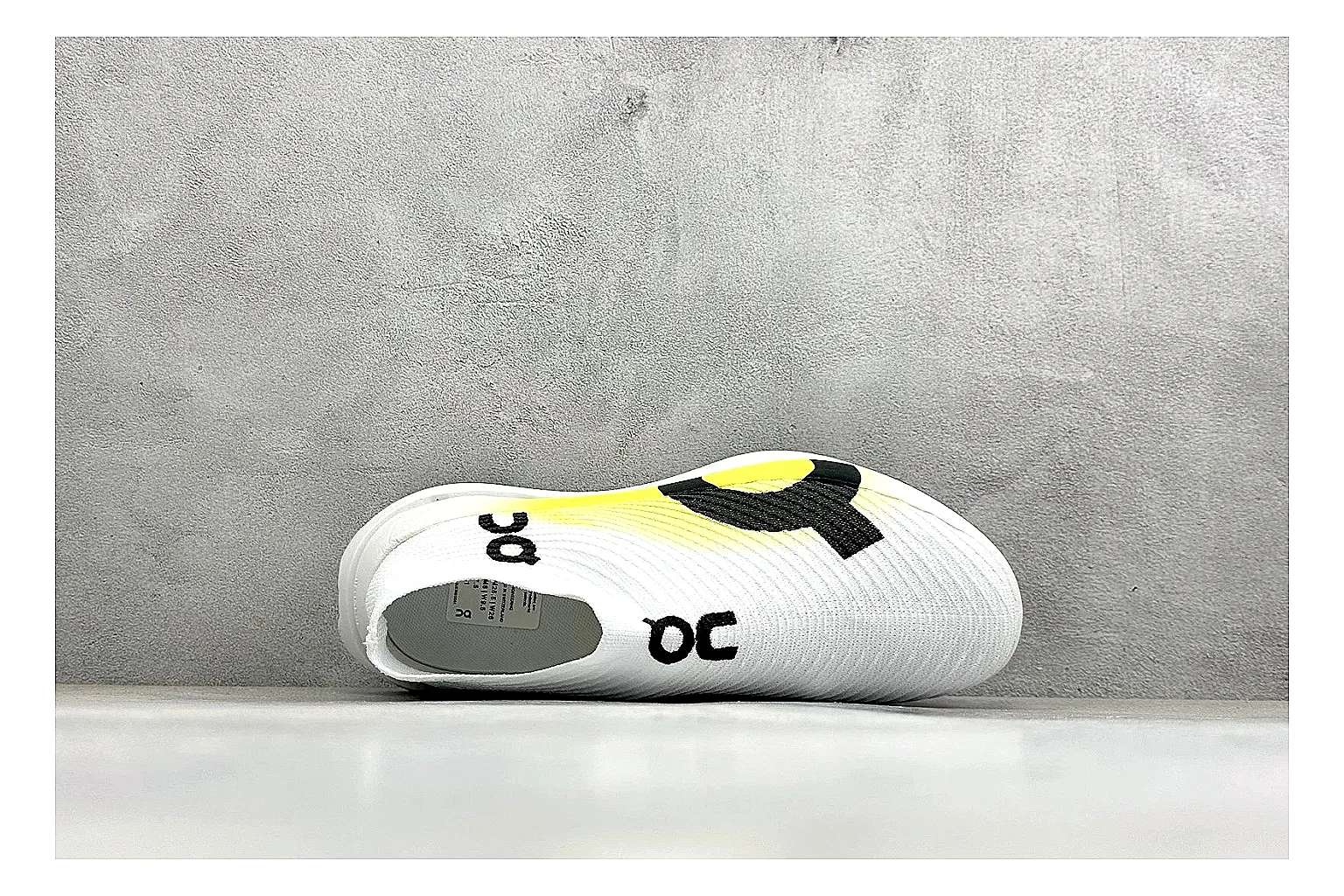 On Cloudboom White Lime spreadsheet record photo showing white performance mesh, lime gradient accents, slim racing profile, and segmented CloudTec sole thumbnail 2