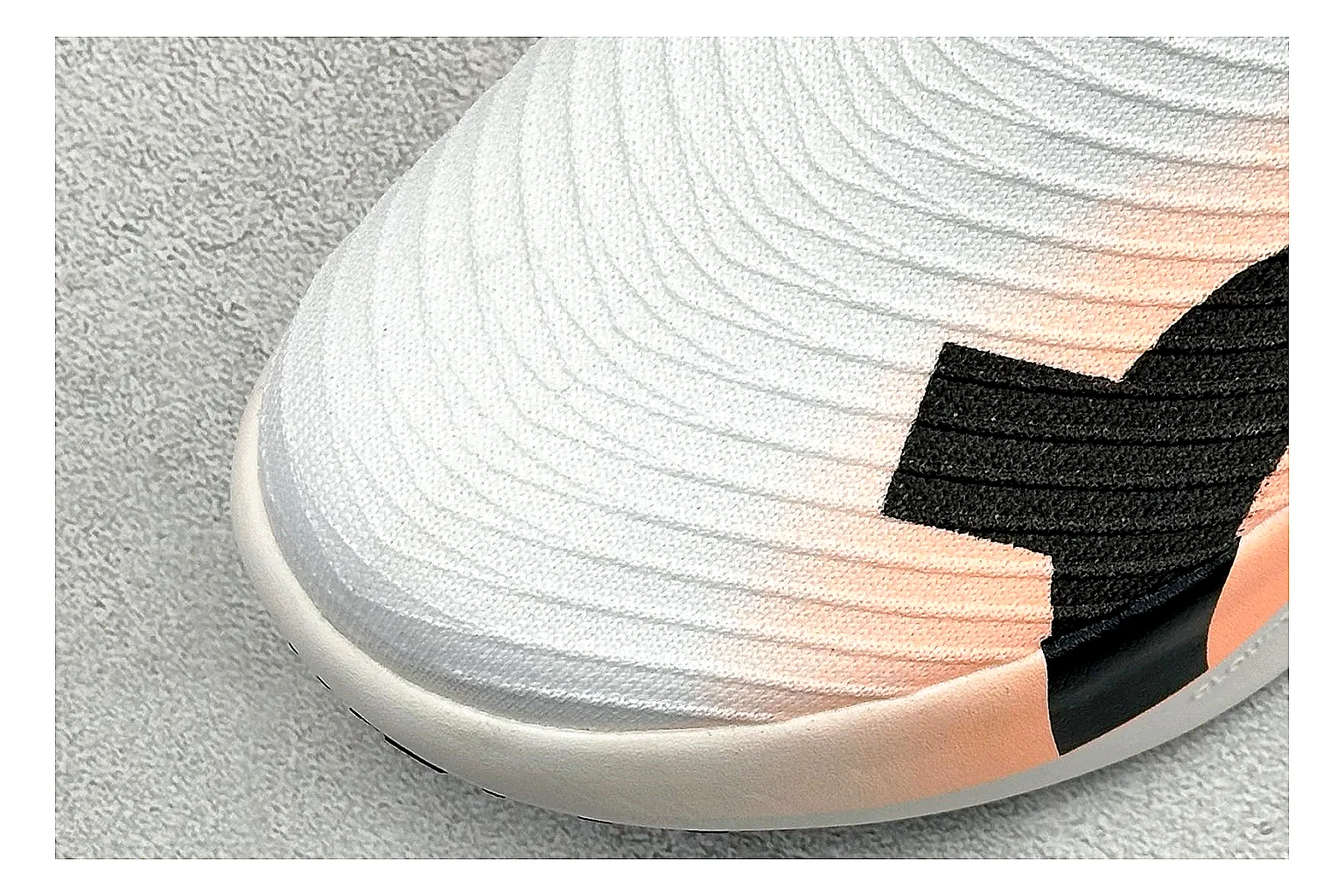 On Cloudboom White Peach spreadsheet record photo showing white performance mesh, peach gradient accents, slim racing profile, and segmented CloudTec sole thumbnail 5