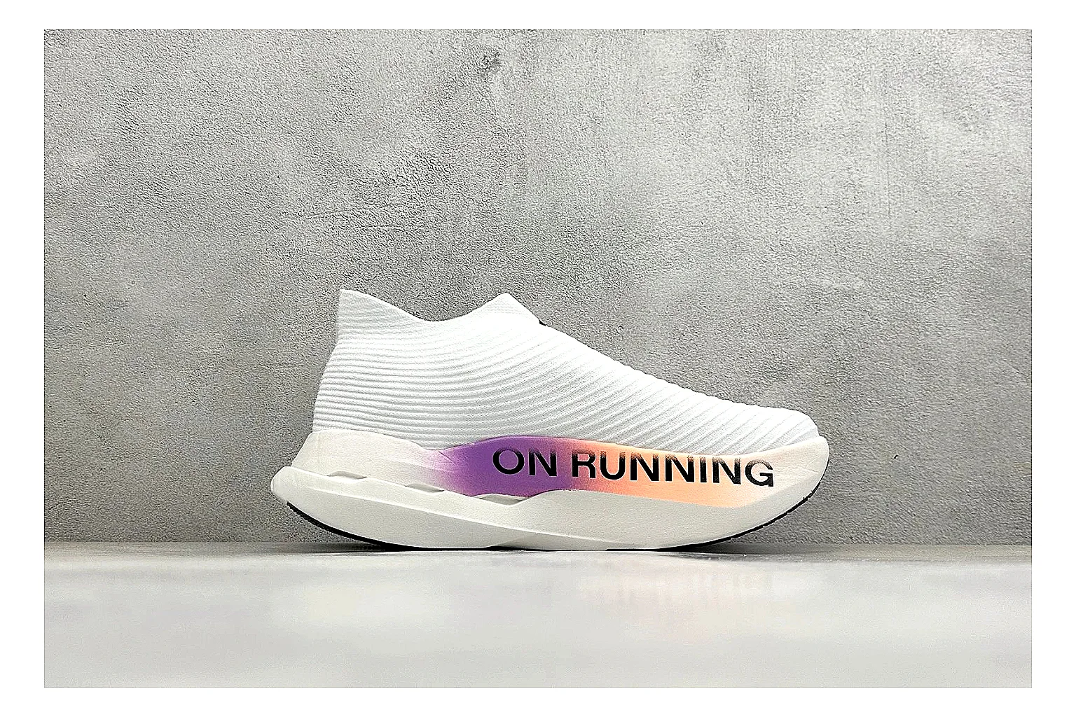 On Cloudboom White Peach spreadsheet record photo showing white performance mesh, peach gradient accents, slim racing profile, and segmented CloudTec sole thumbnail 6