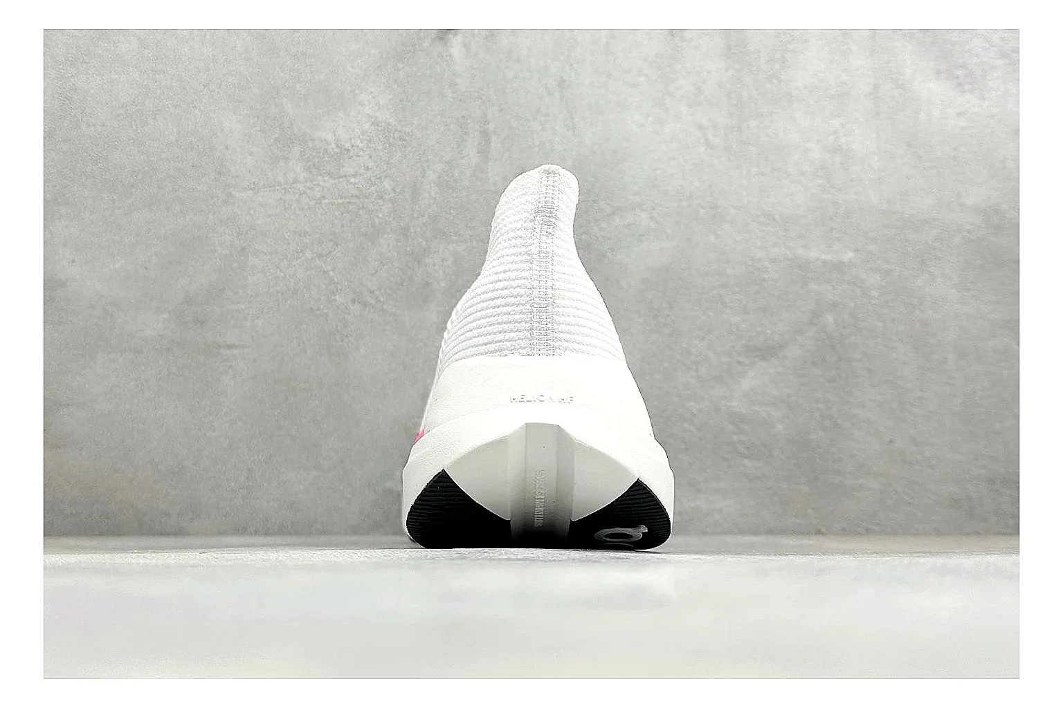 On Cloudboom White Pink spreadsheet record photo showing white running mesh, pink gradient accents, low racing shape, and segmented CloudTec sole thumbnail 3