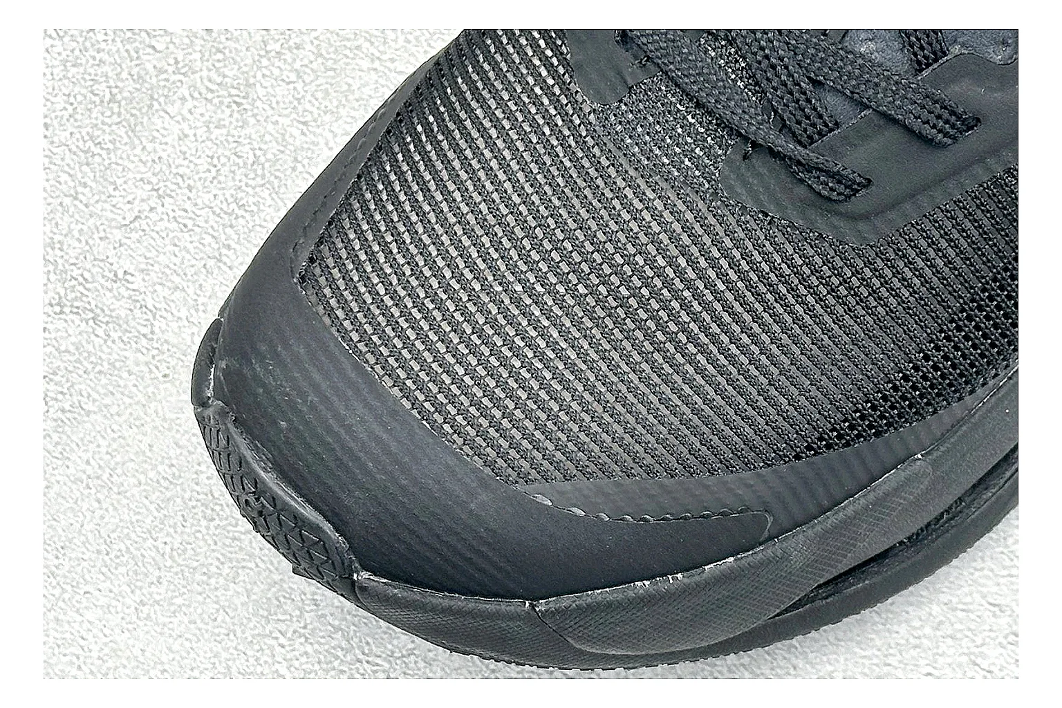 On Cloudmonster Triple Black spreadsheet record photo showing triple black running upper, oversized CloudTec pod sole, tonal laces, and rounded performance shape thumbnail 5