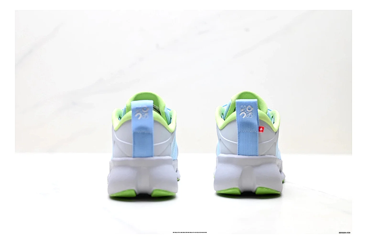 On Cloudsurfer Sky Blue Green Sneakers spreadsheet record image with sky blue green running sneakers with mesh texture, side-profile shape, upper panel lines, and outsole detail thumbnail 3