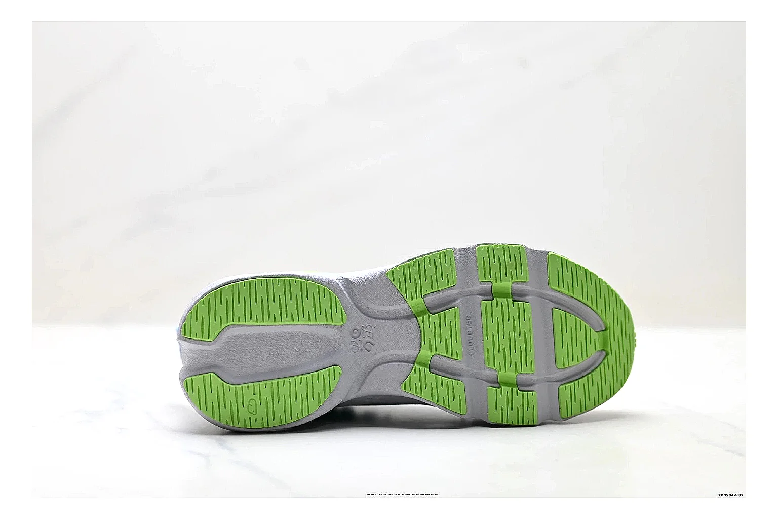 On Cloudsurfer Sky Blue Green Sneakers spreadsheet record image with sky blue green running sneakers with mesh texture, side-profile shape, upper panel lines, and outsole detail thumbnail 4