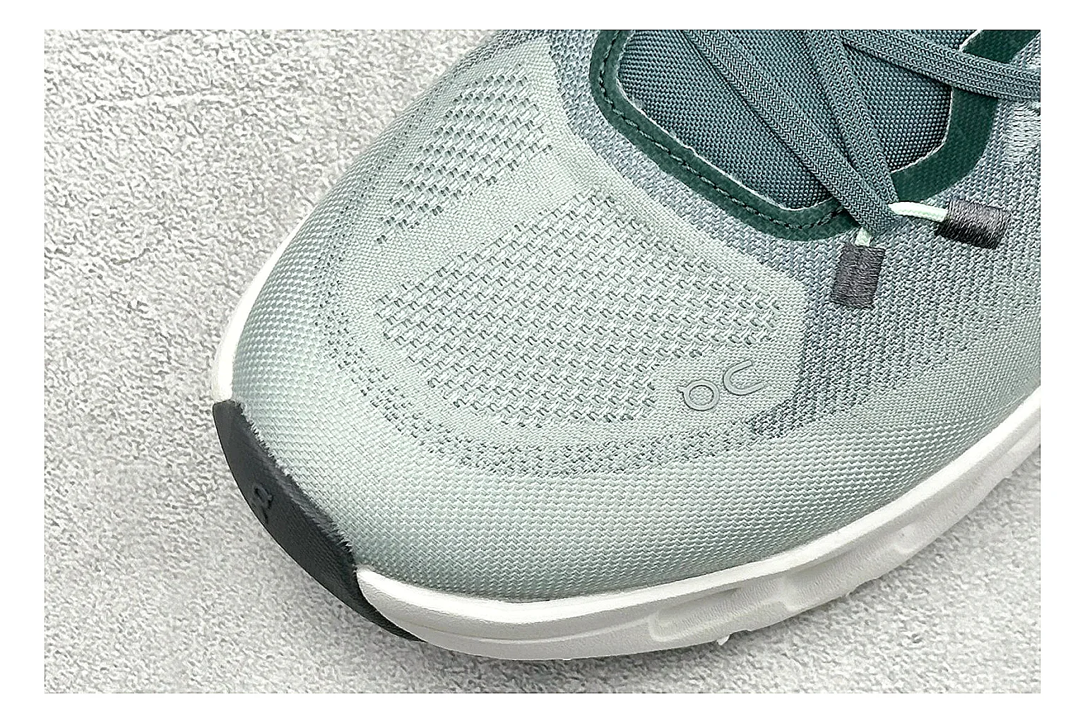 On Cloudtilt Mint spreadsheet record photo showing mint knit-style upper, smooth CloudTec sole, tonal laces, and rounded lifestyle runner shape thumbnail 5