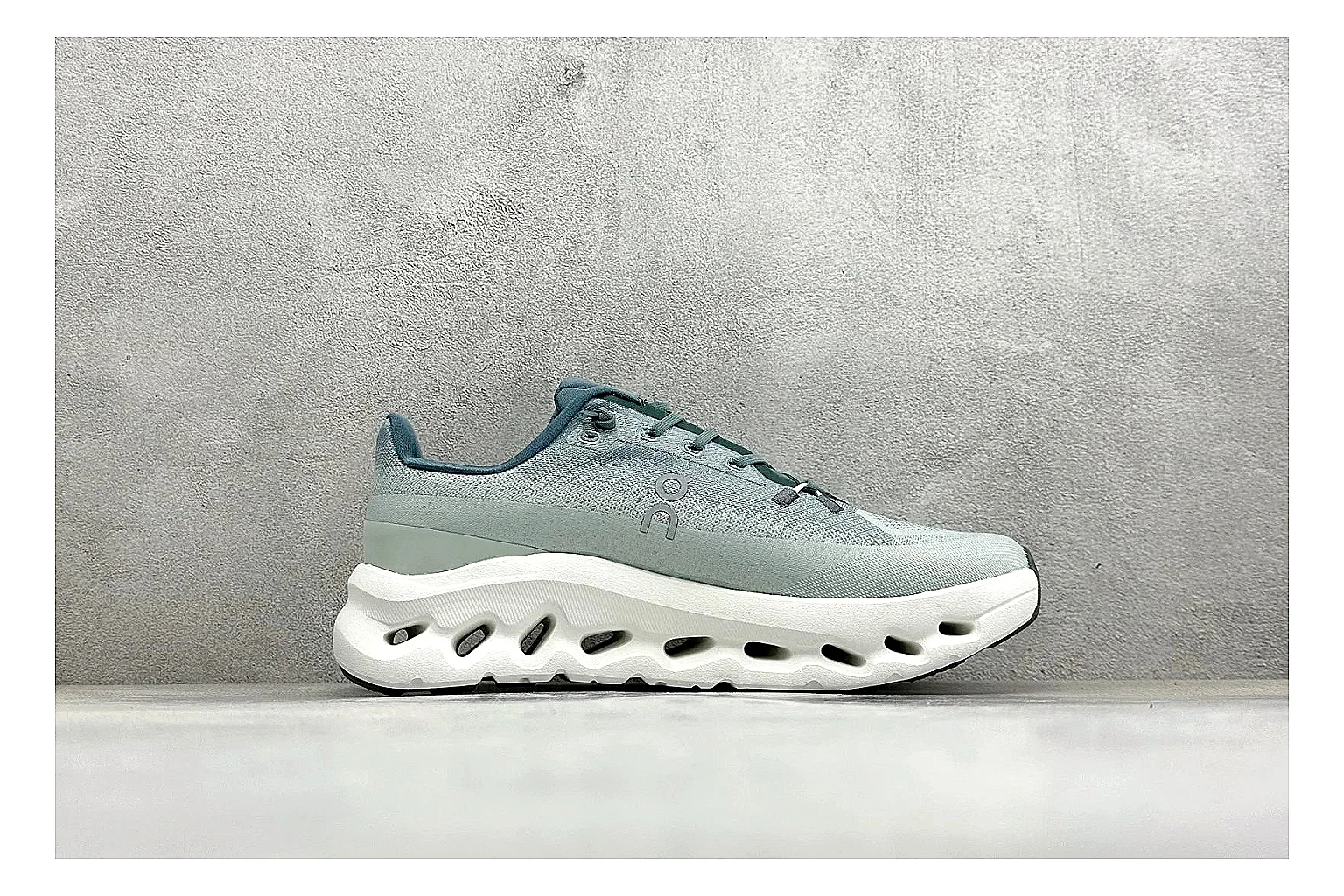 On Cloudtilt Mint spreadsheet record photo showing mint knit-style upper, smooth CloudTec sole, tonal laces, and rounded lifestyle runner shape thumbnail 6