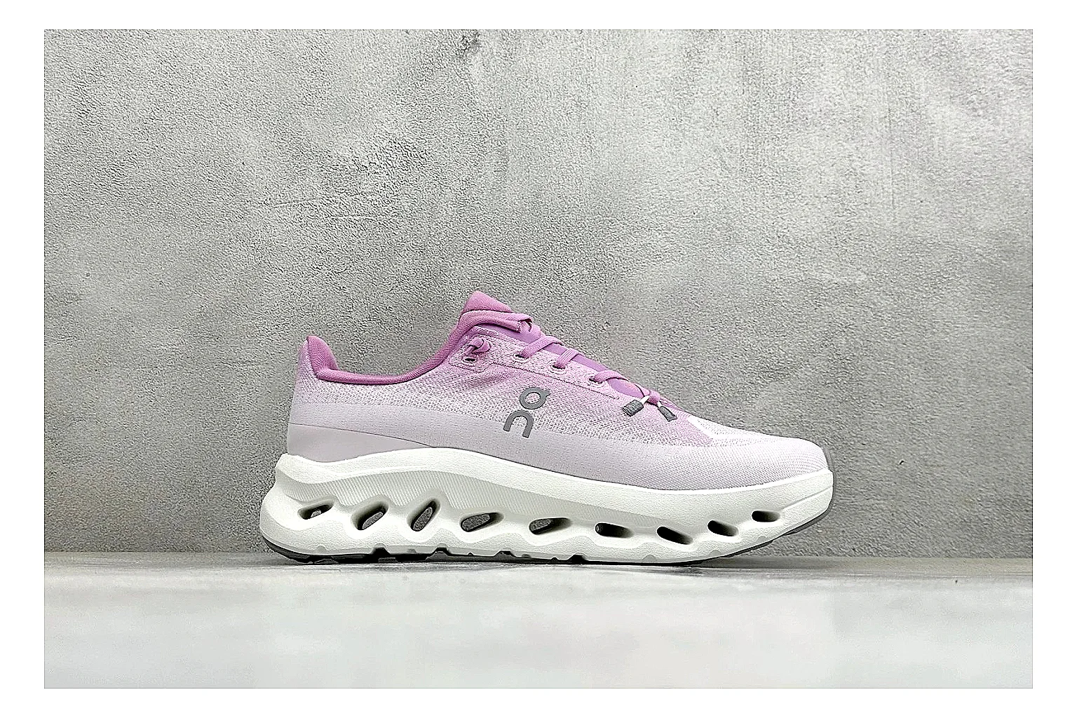 On Cloudtilt Pink spreadsheet record photo showing pink knit-style upper, smooth CloudTec sole, tonal laces, and rounded lifestyle runner shape thumbnail 6