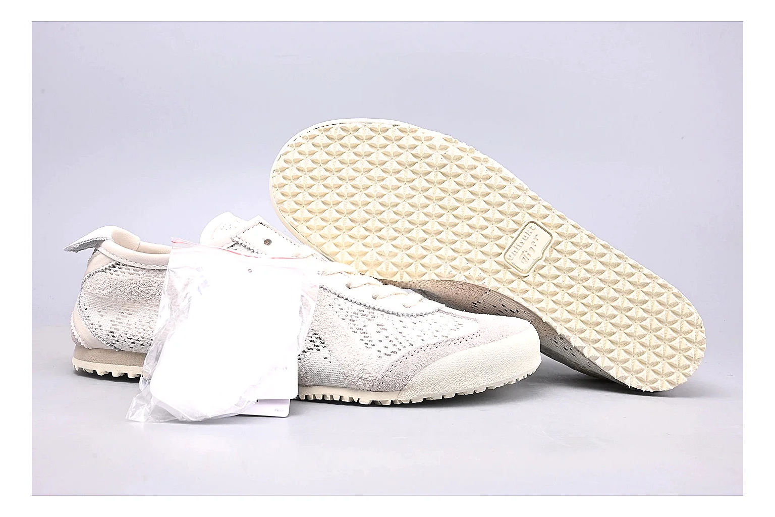 Onitsuka Tiger Mexico 66 Cream Sheetbase record image with cream mexico 66 low-top with mixed upper and low top shape thumbnail 5