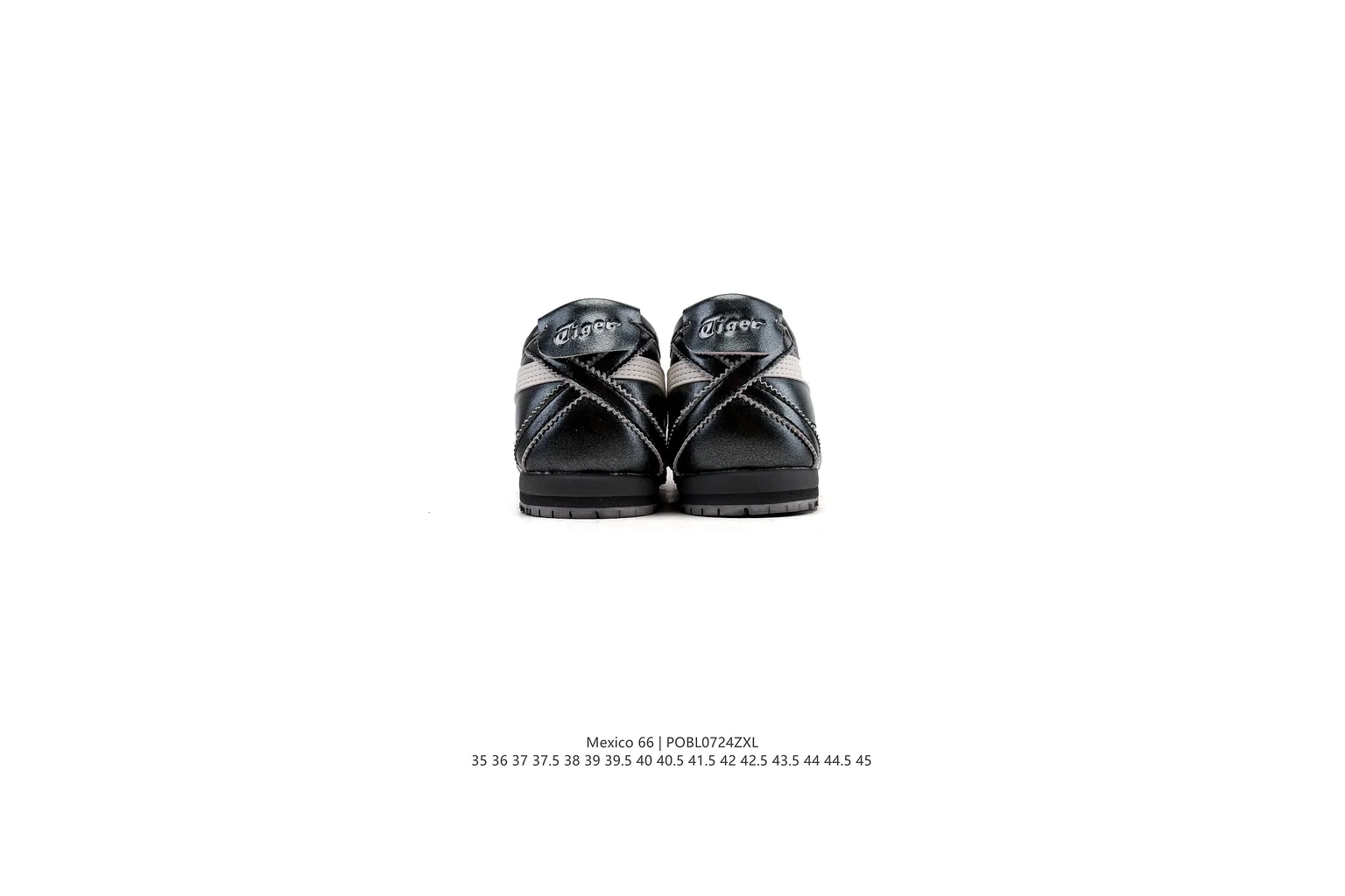 Onitsuka Tiger Mexico 66 Black Silver slim retro low top six photo view thumbnail 3