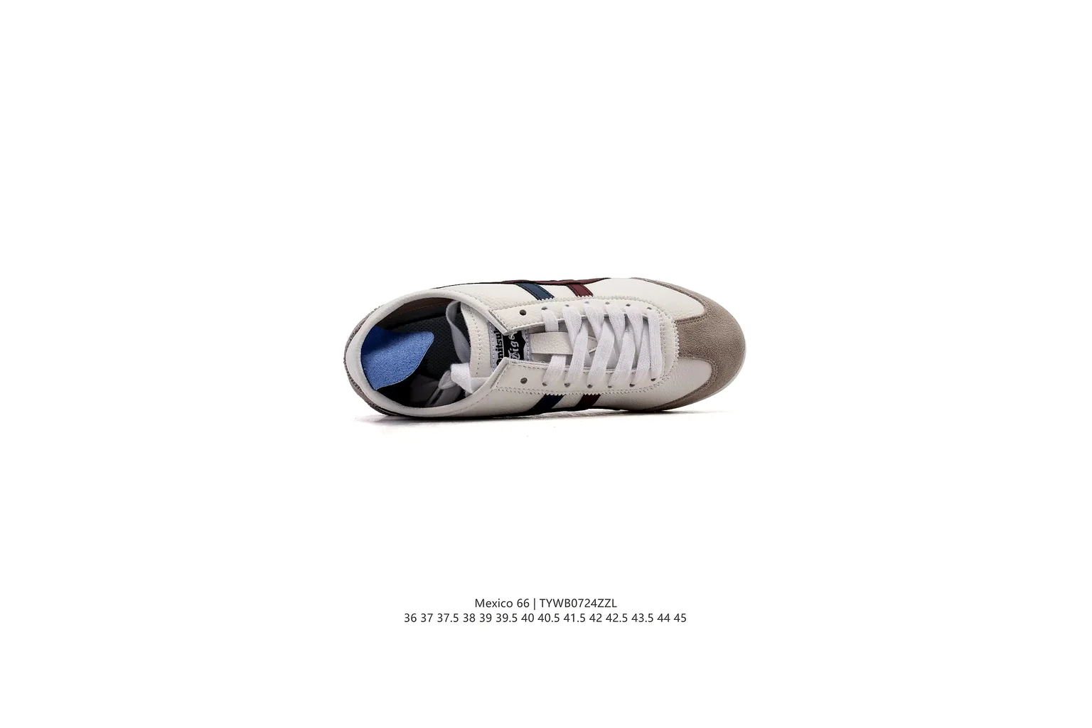 Onitsuka Tiger Mexico 66 White Navy Burgundy slim retro low top six photo view thumbnail 2
