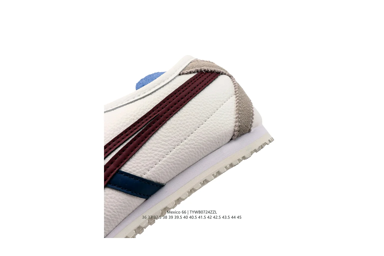 Onitsuka Tiger Mexico 66 White Navy Burgundy slim retro low top six photo view thumbnail 5