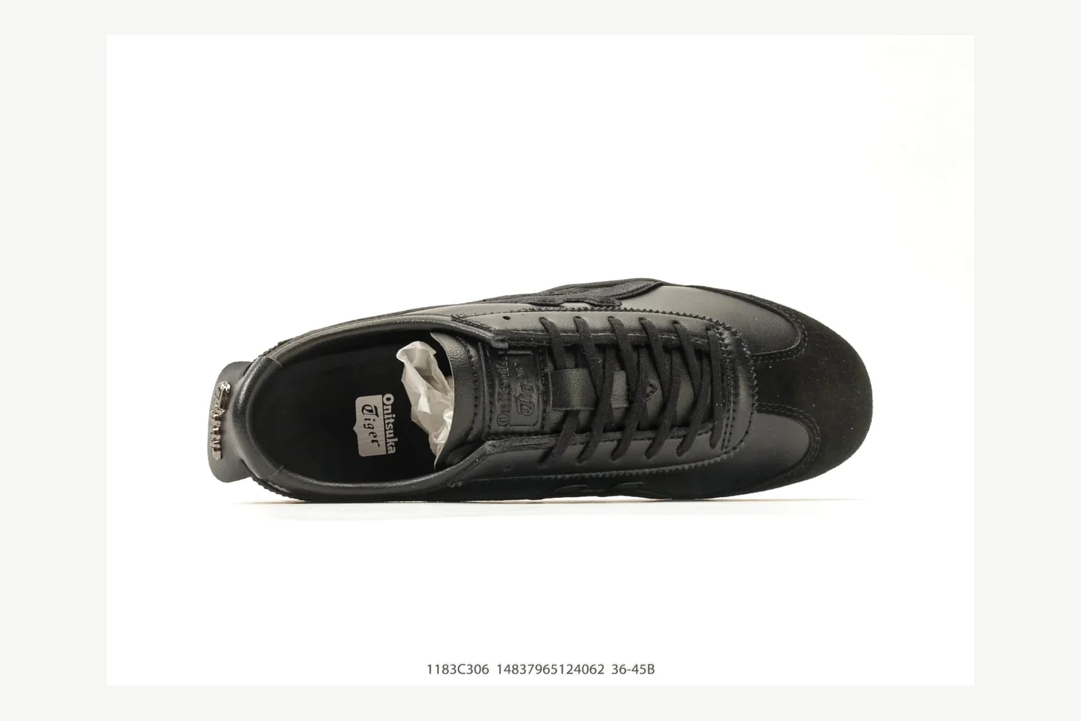 Onitsuka Tiger Black Low Sneaker Sheetbase record image with black retro stripe low-top with mixed-material upper and low-profile shape thumbnail 2