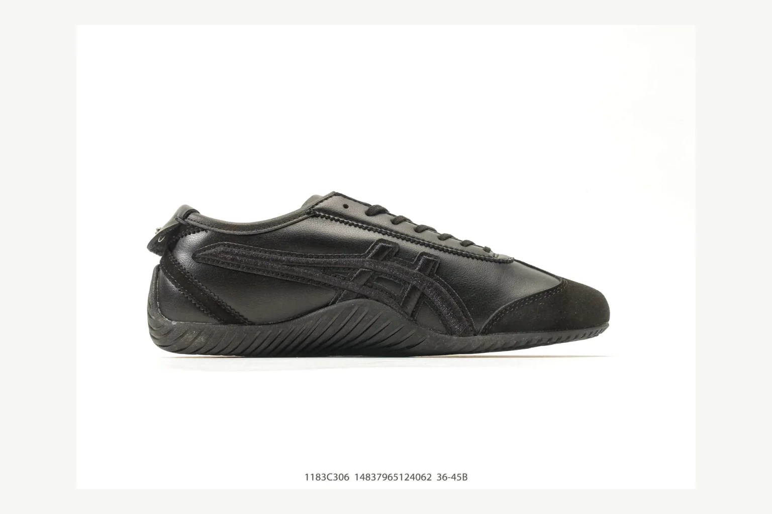 Onitsuka Tiger Black Low Sneaker Sheetbase record image with black retro stripe low-top with mixed-material upper and low-profile shape thumbnail 6
