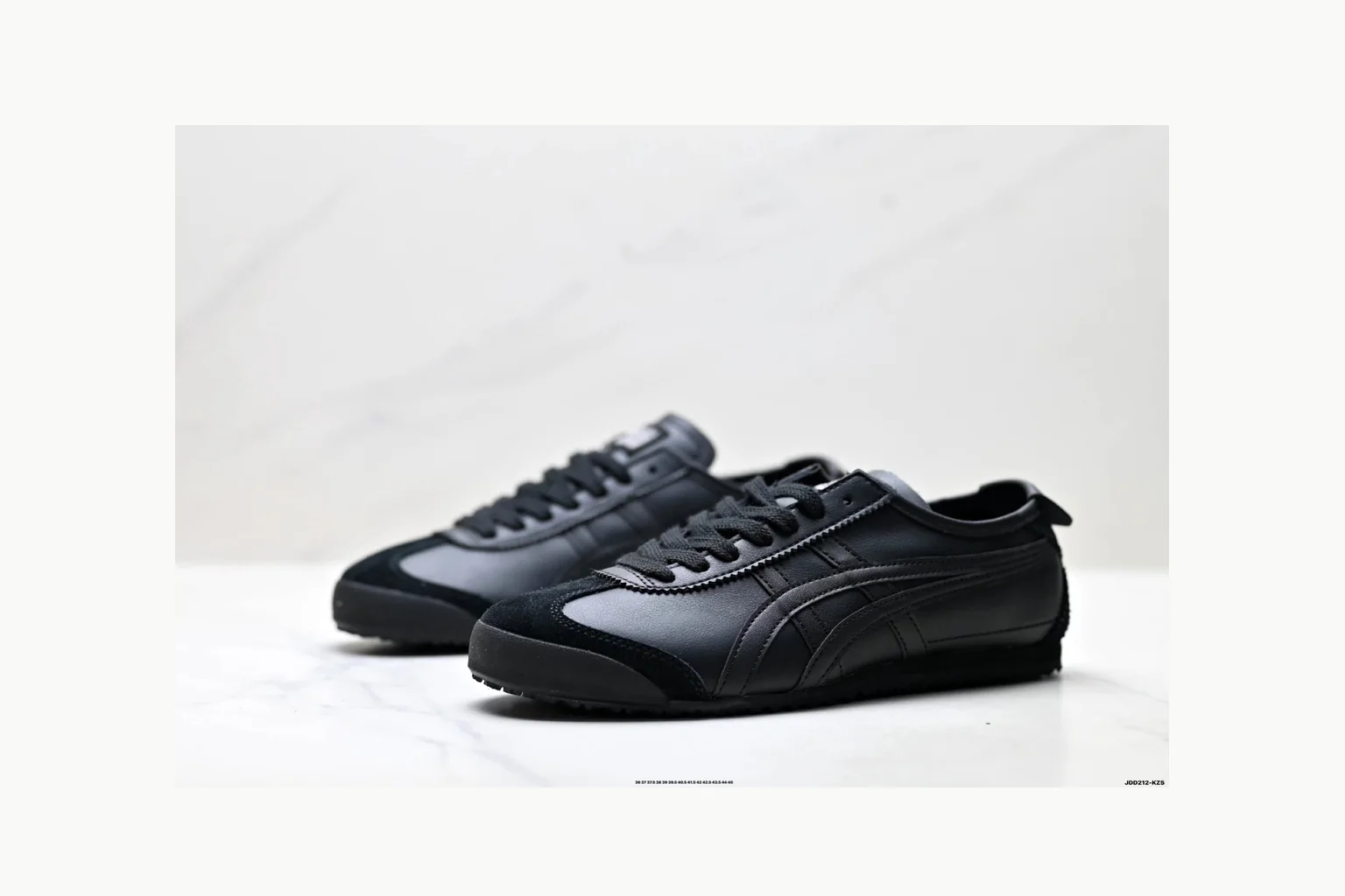 Onitsuka Tiger Black Leather Sneaker Sheetbase record image with black black leather retro low-top with leather upper and low top shape thumbnail 3